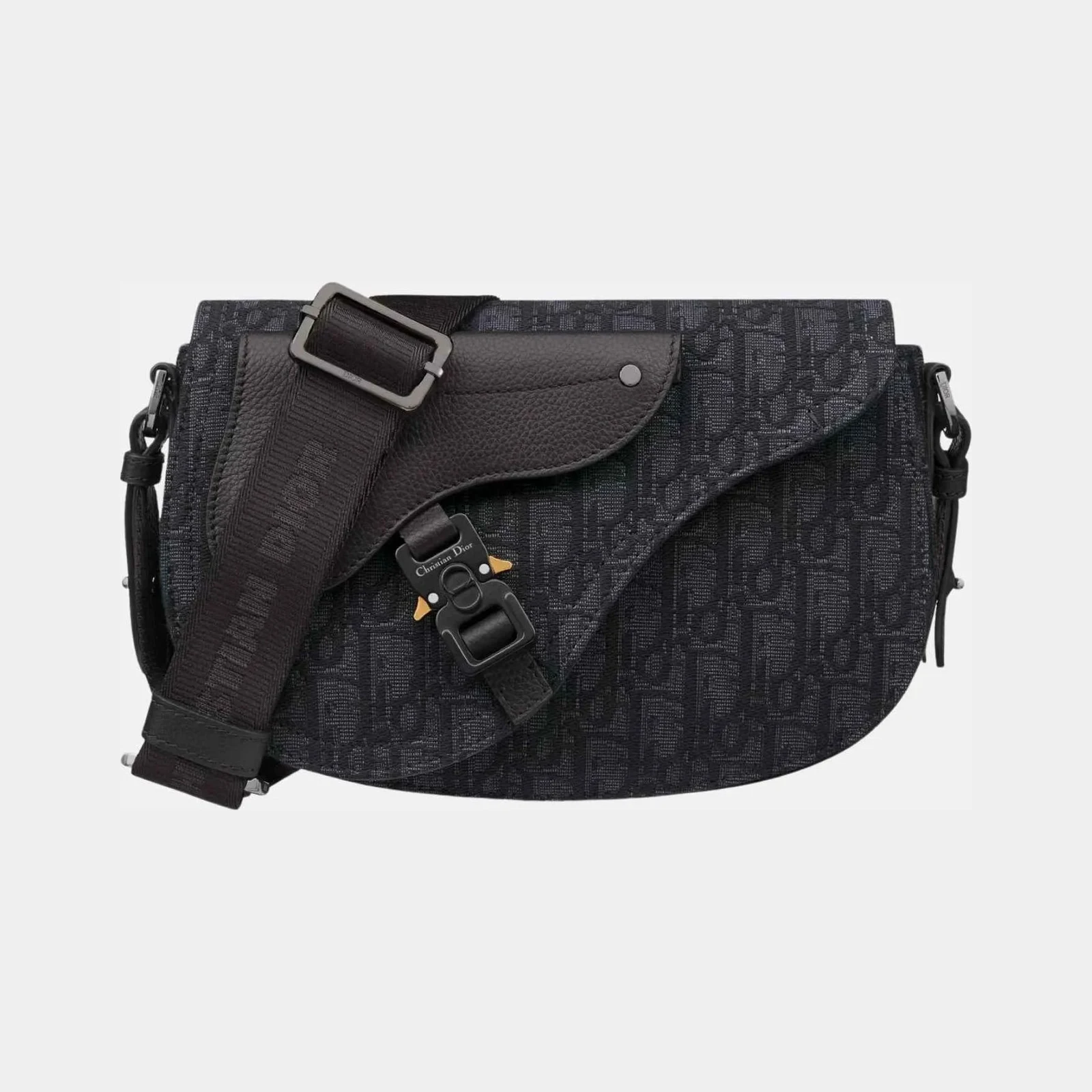 Dior Saddle Messenger Bag In Oblique Jacquard And Grained Calfskin