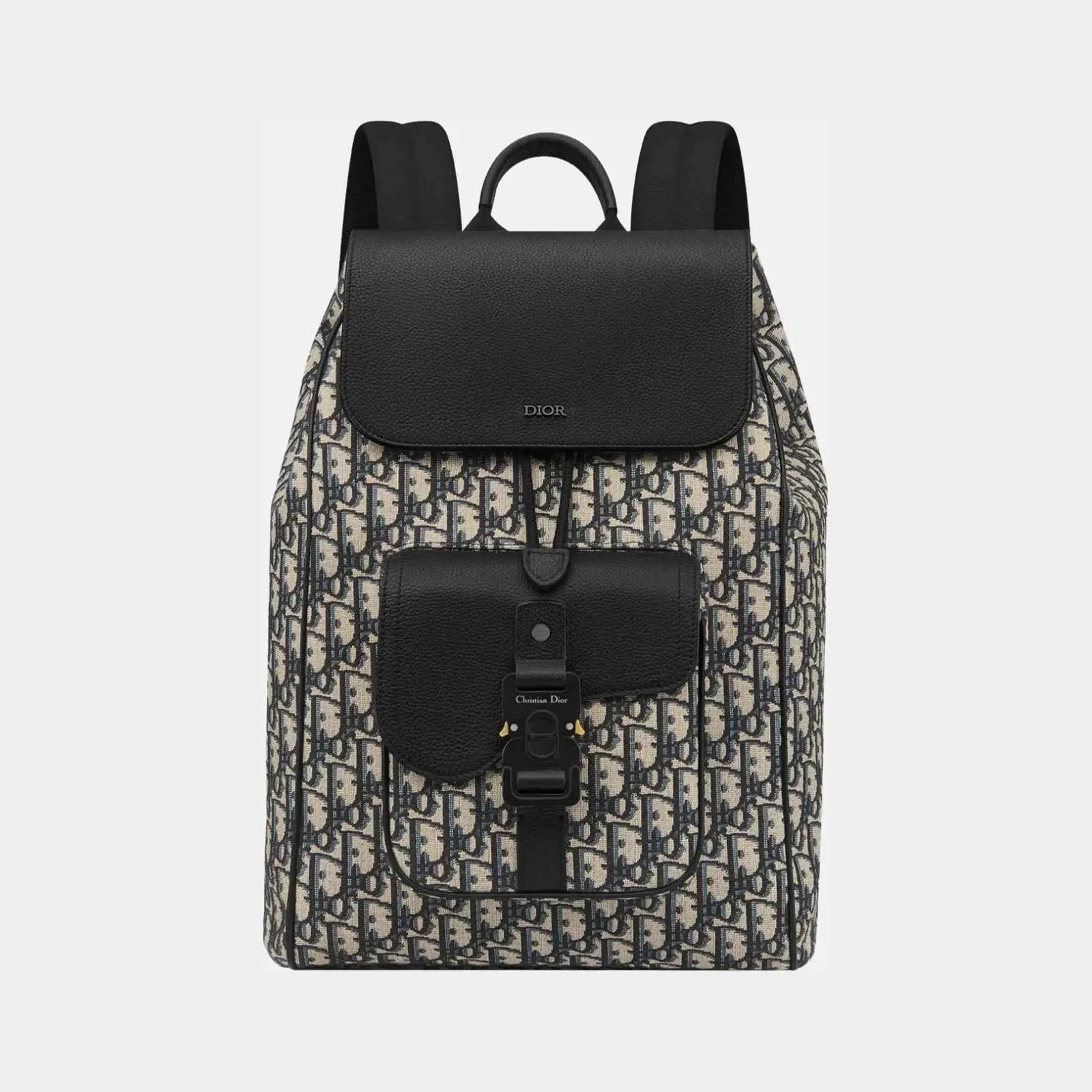 Dior Saddle Flap Backpack in Oblique and Grained Calfskin