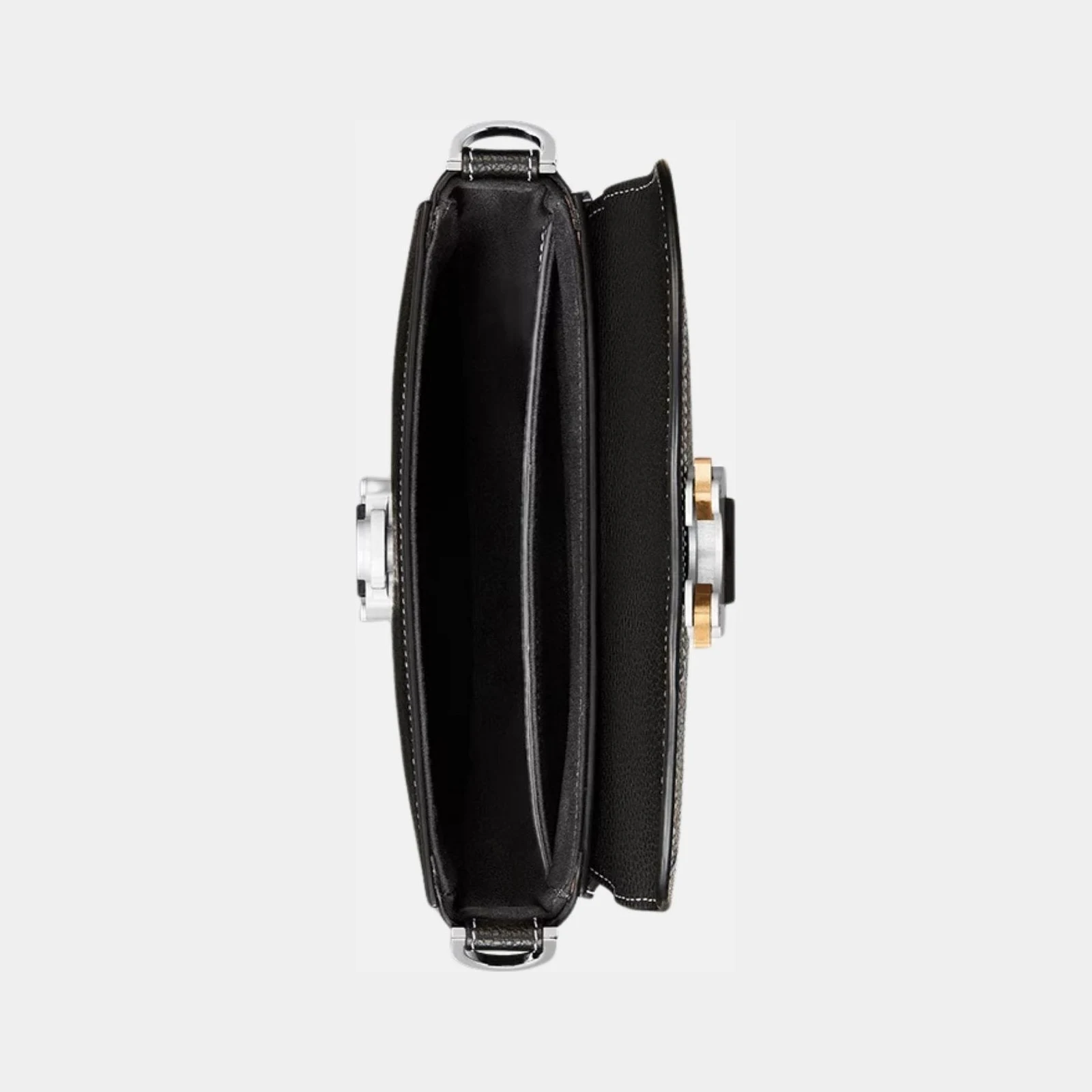 Dior Mini Saddle Messenger Bag With Flap In Black Grained Calfskin