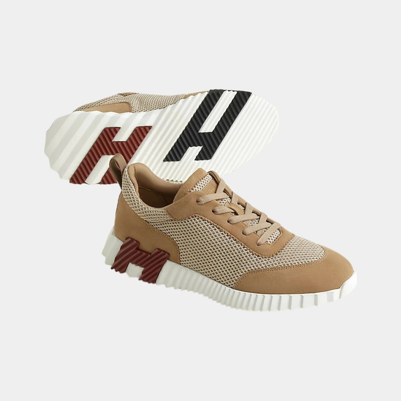 Hermès Bouncing Sneakers Graphic Mesh Suede