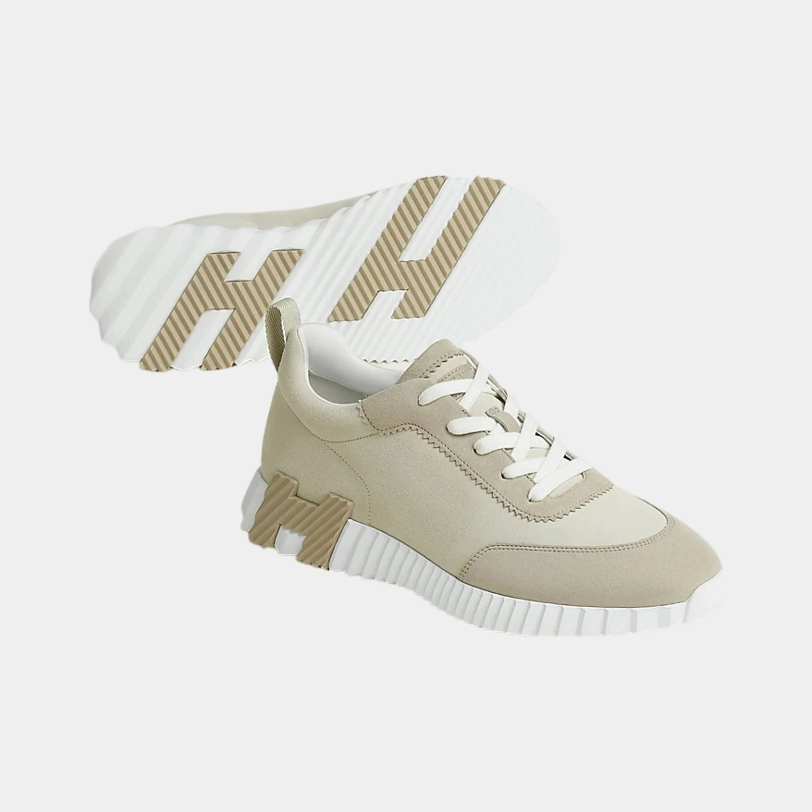 Hermès Bouncing Sneaker in fabric ribbon And Suede Goatskin
