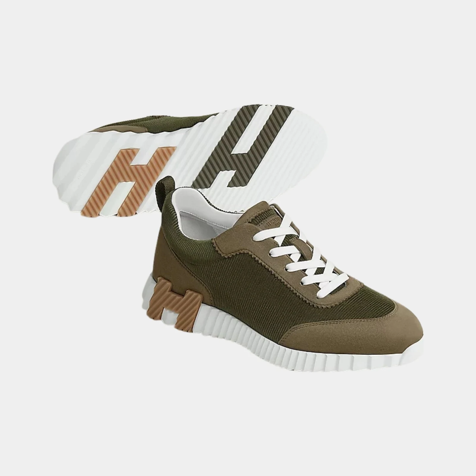 Hermès Bouncing Sneakers Corduroy And Suede Goatskin