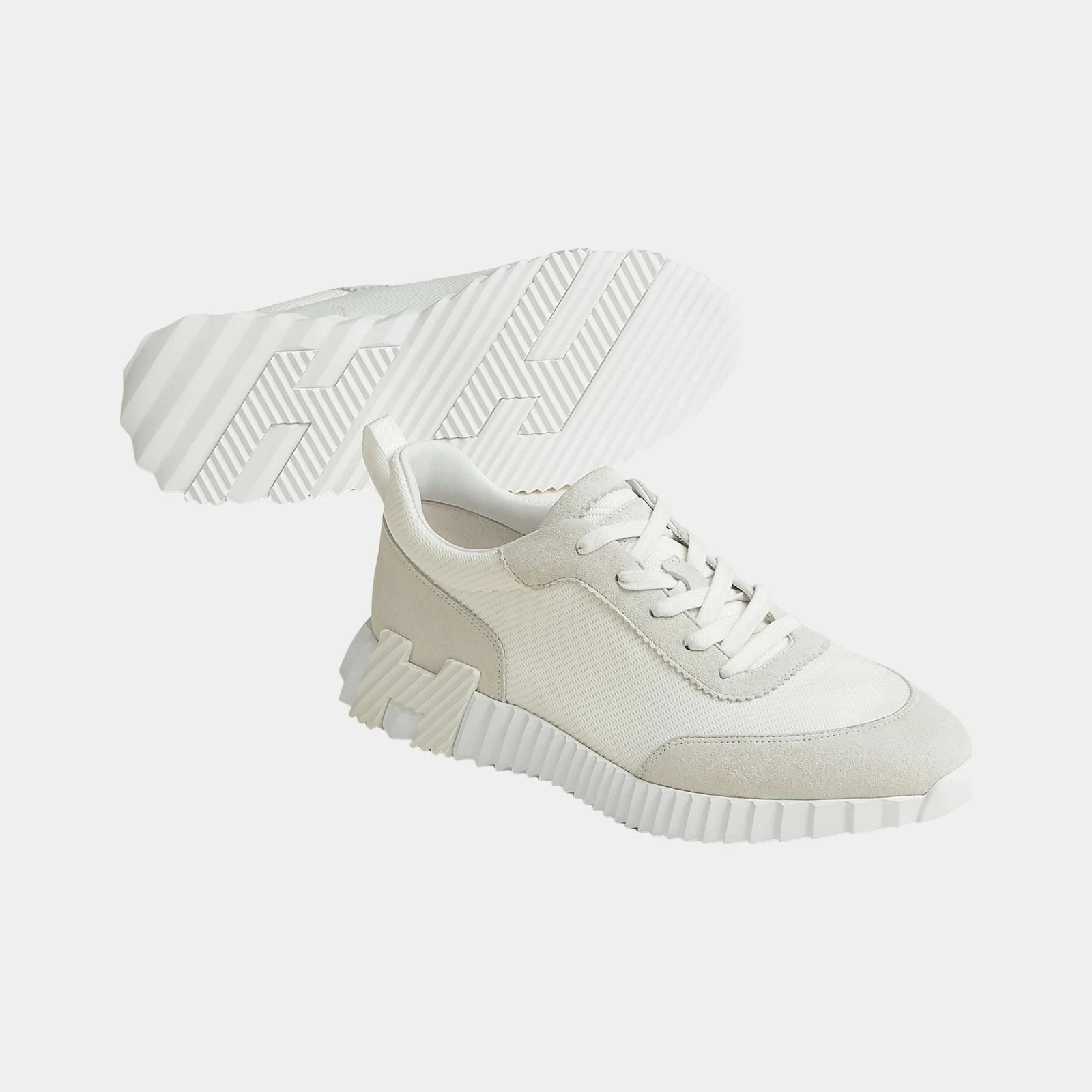 Hermès Bouncing Sneaker in Technical Mesh and Suede Men
