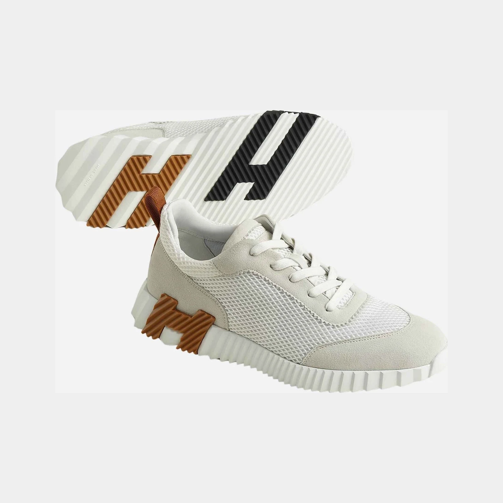 Hermès Bouncing Sneakers Graphic Mesh Suede Men