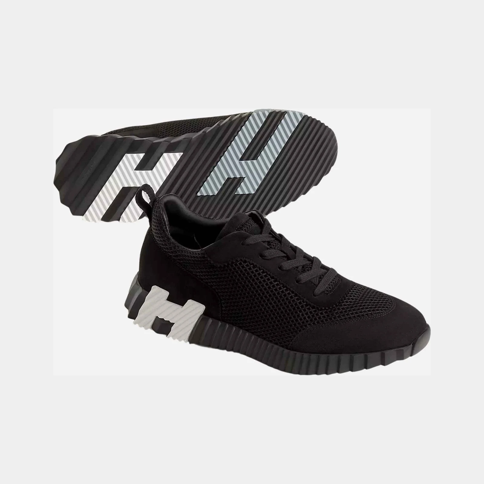 Hermès Bouncing Sneakers Graphic Mesh Suede Men