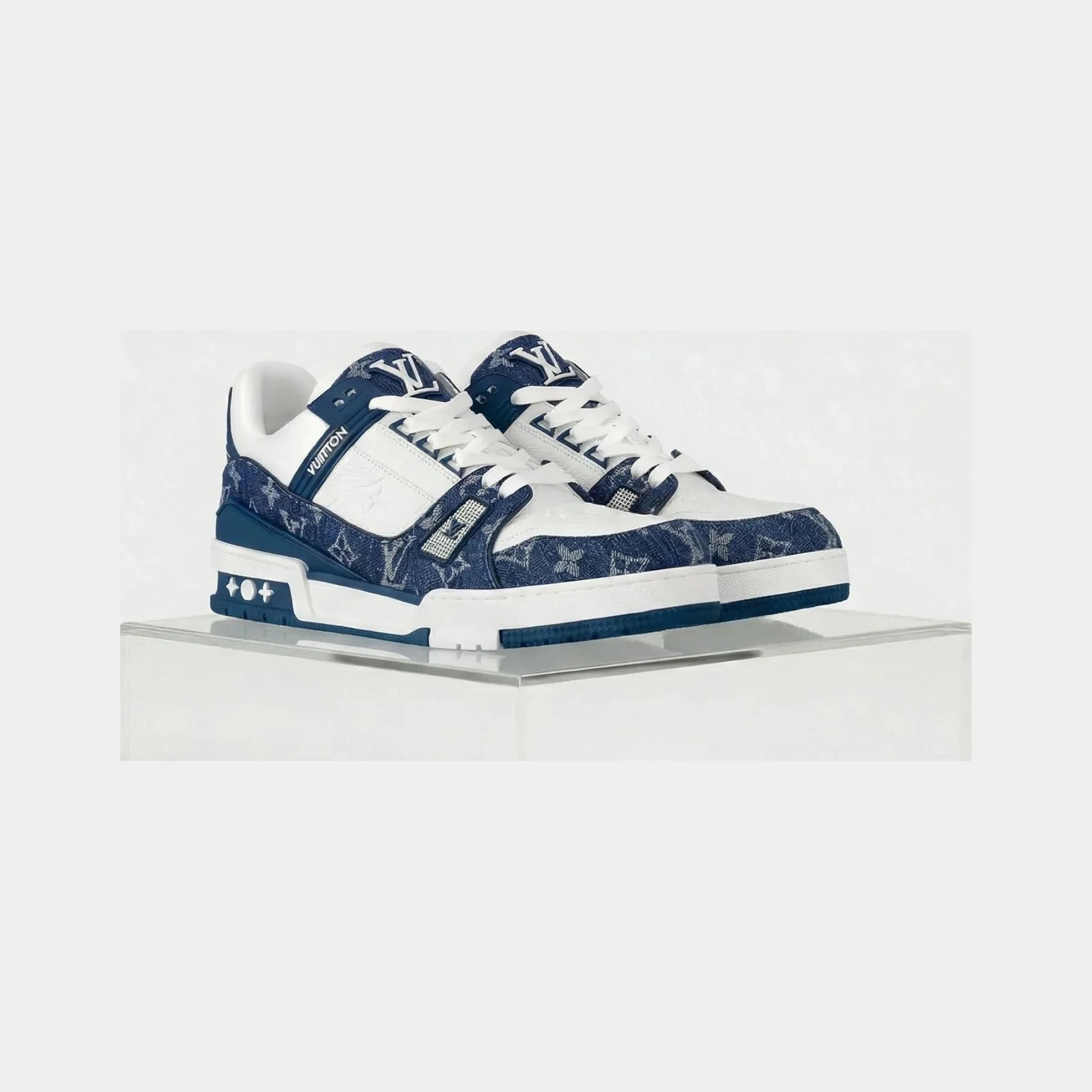 Louis Vuitton LV Trainers Monogram Denim and Monogram Calf Leather