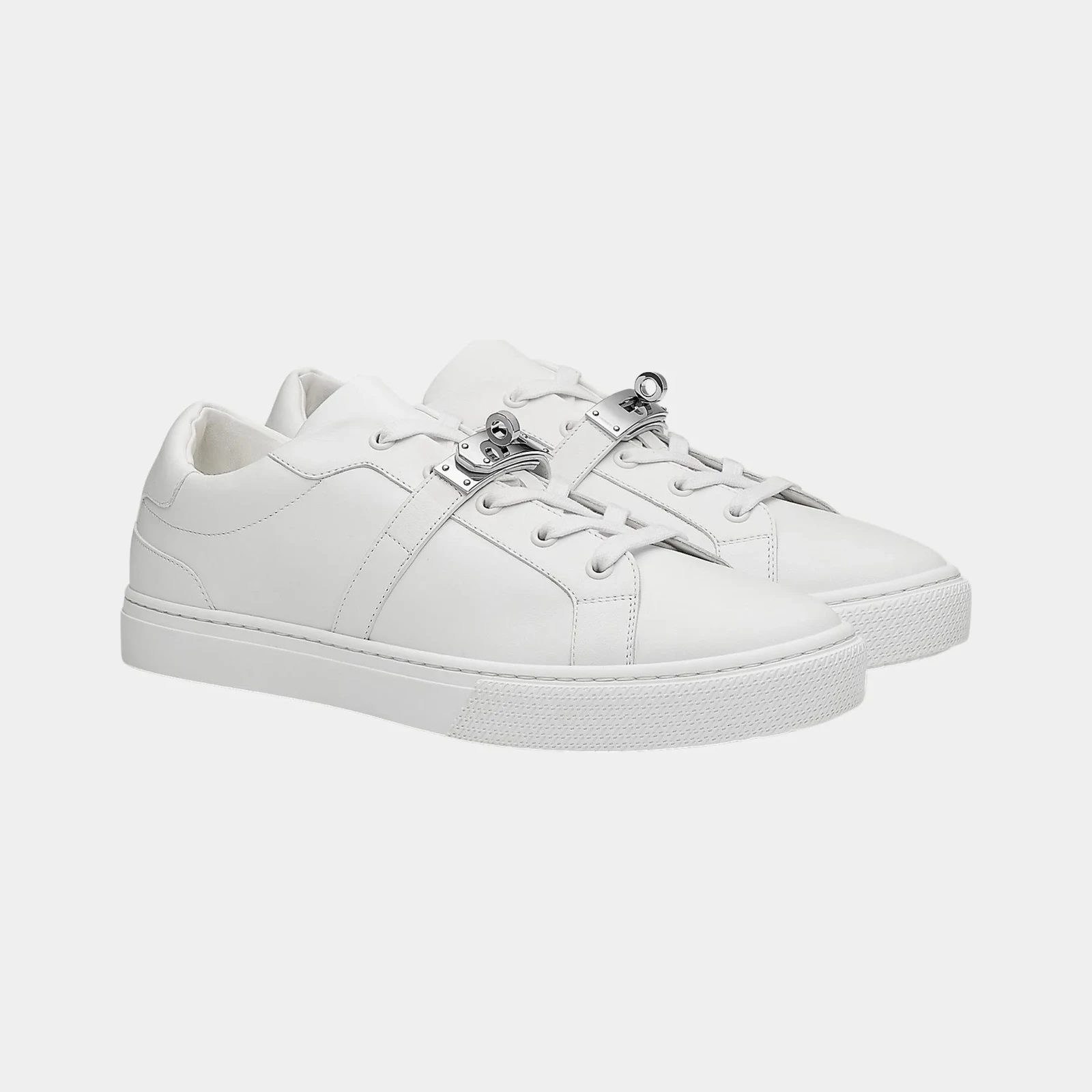 Hermès Day Sneaker in Calfskin with Palladium Plated Buckle