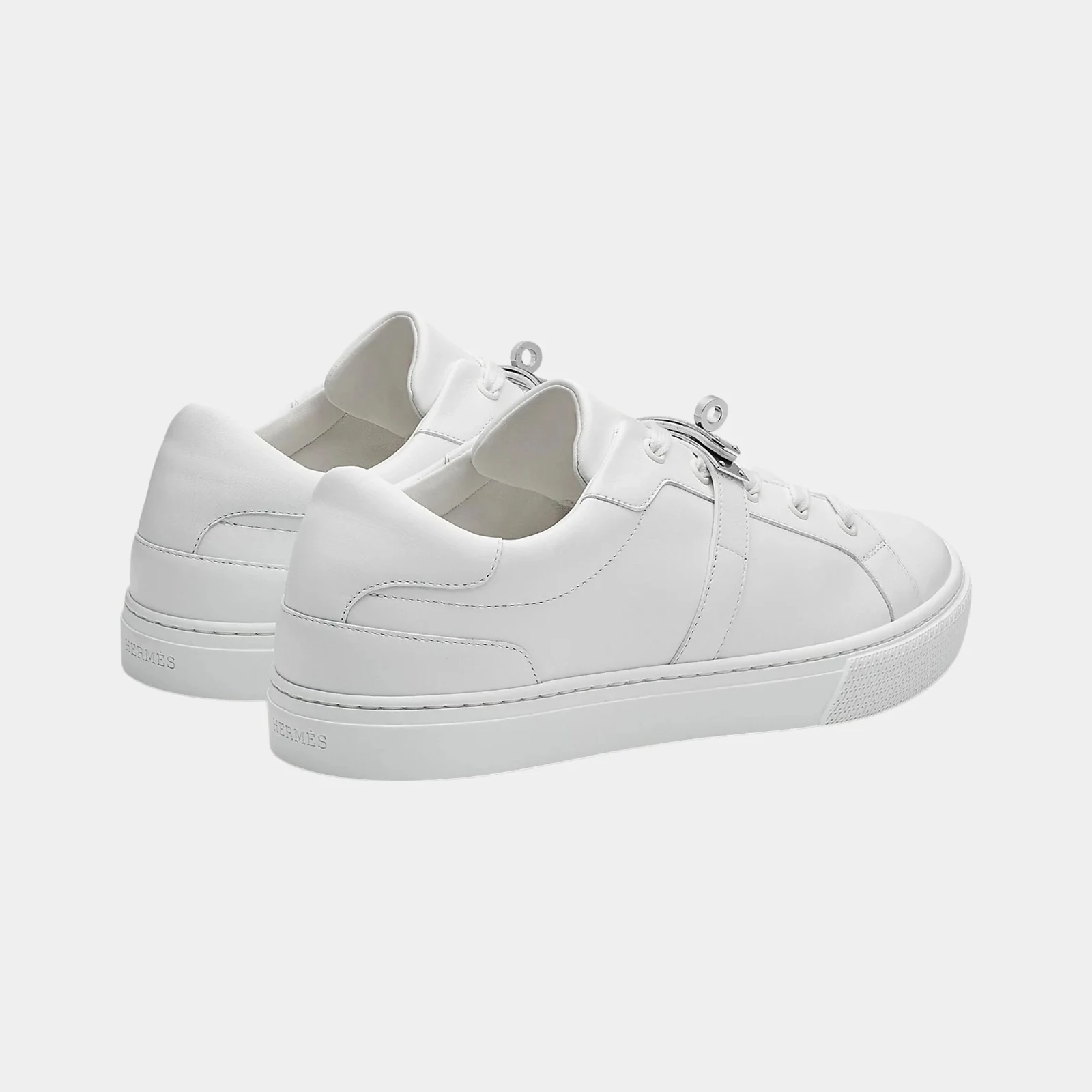 Hermès Day Sneaker in Calfskin with Palladium Plated Buckle