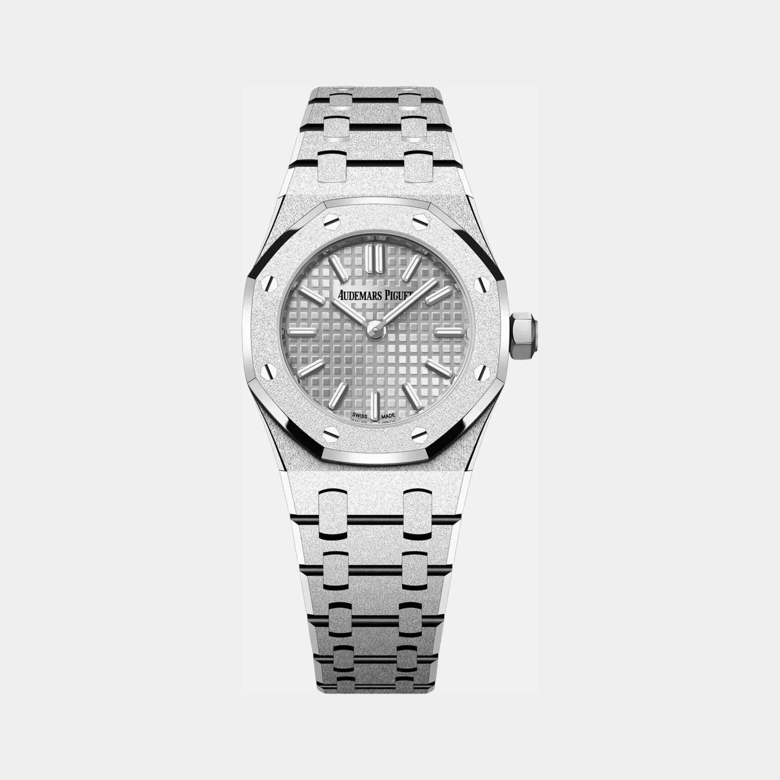 Audemars Piguet Royal Oak Mini Frosted Gold Quartz in White Gold Toned