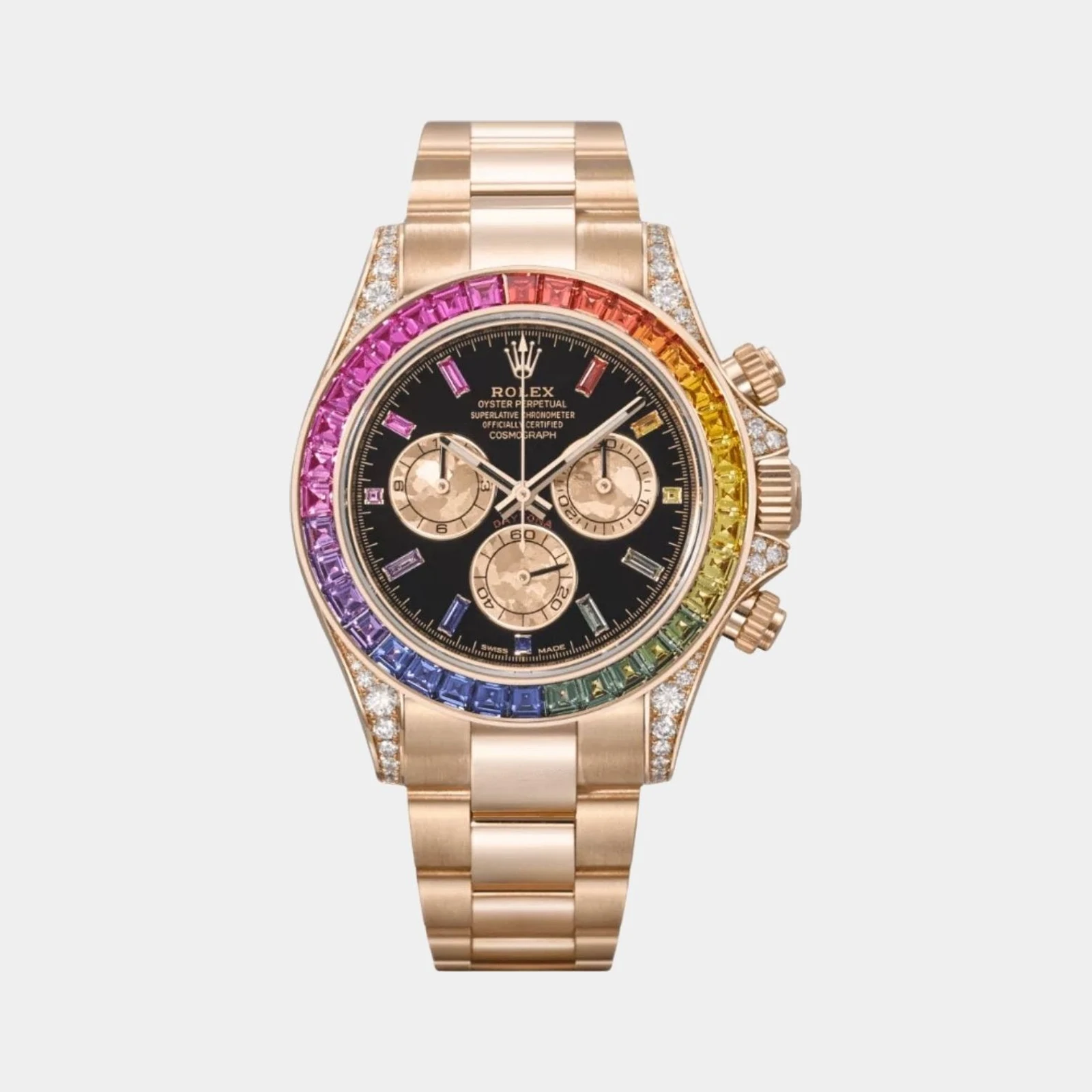 Rolex Daytona 116598RBOW Rainbow Yellow Gold Sapphire Bezel