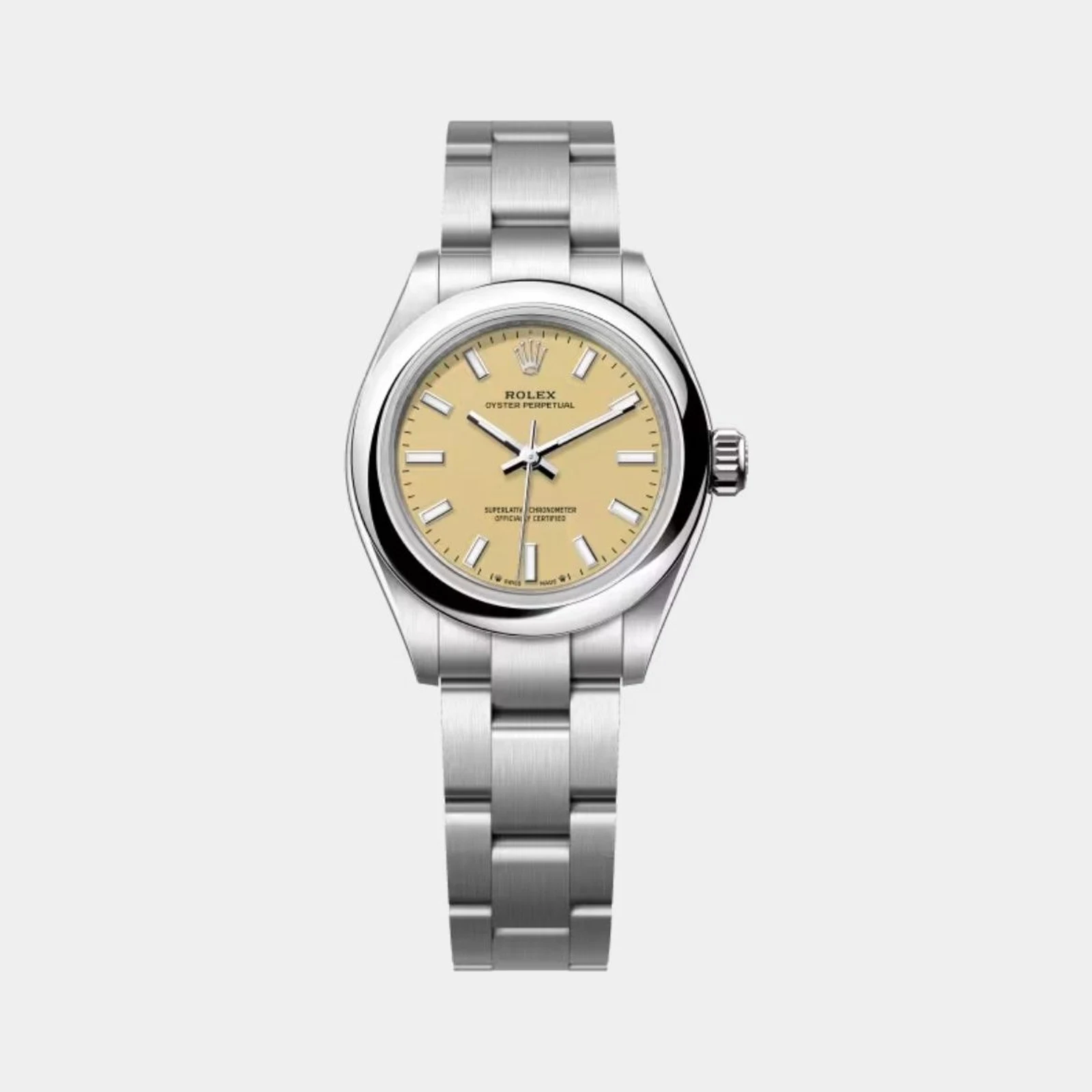 Rolex Oyster Perpetual 28 Oystersteel Beige Ref. 276200-0007