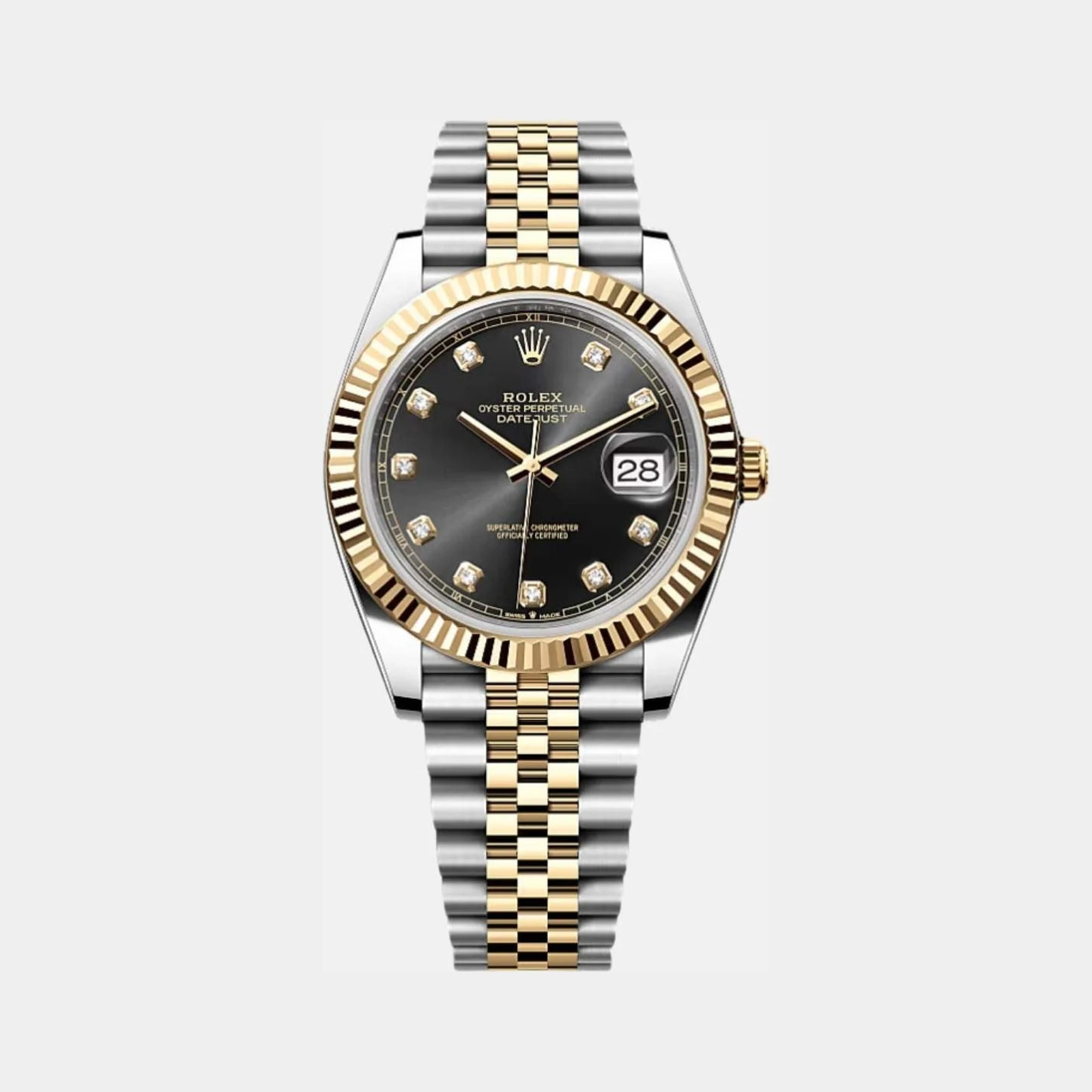 Rolex Datejust 41 M126333-0006 Black Diamond Dial Oyster Bracelet