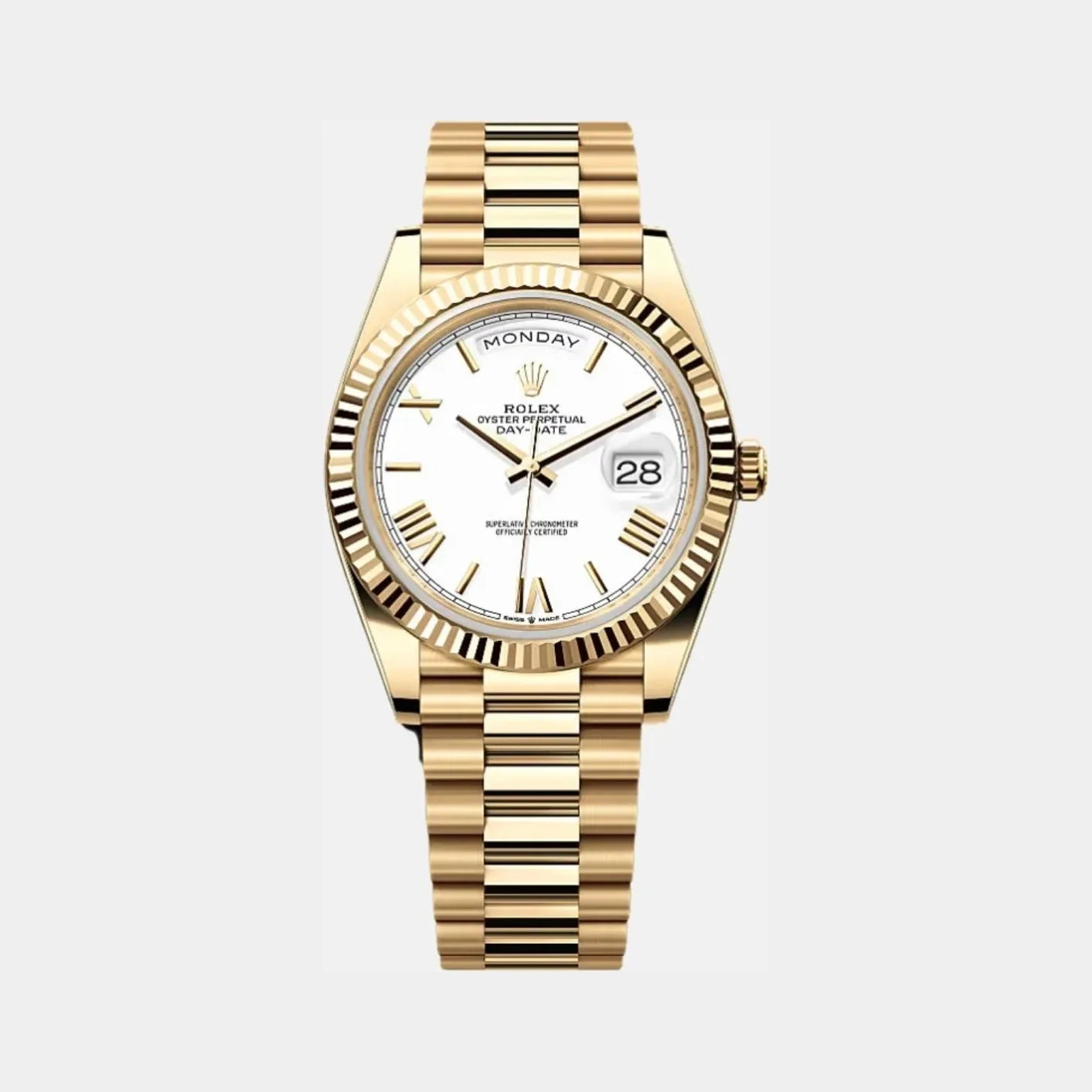 Rolex Day-Date 40 228238-0042 Yellow Gold White Dial