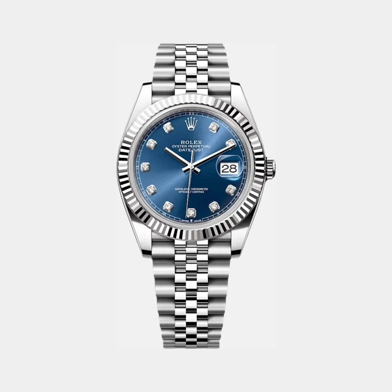 Rolex Datejust 41 126334-0016 Blue Diamond Dial Jubilee Bracelet