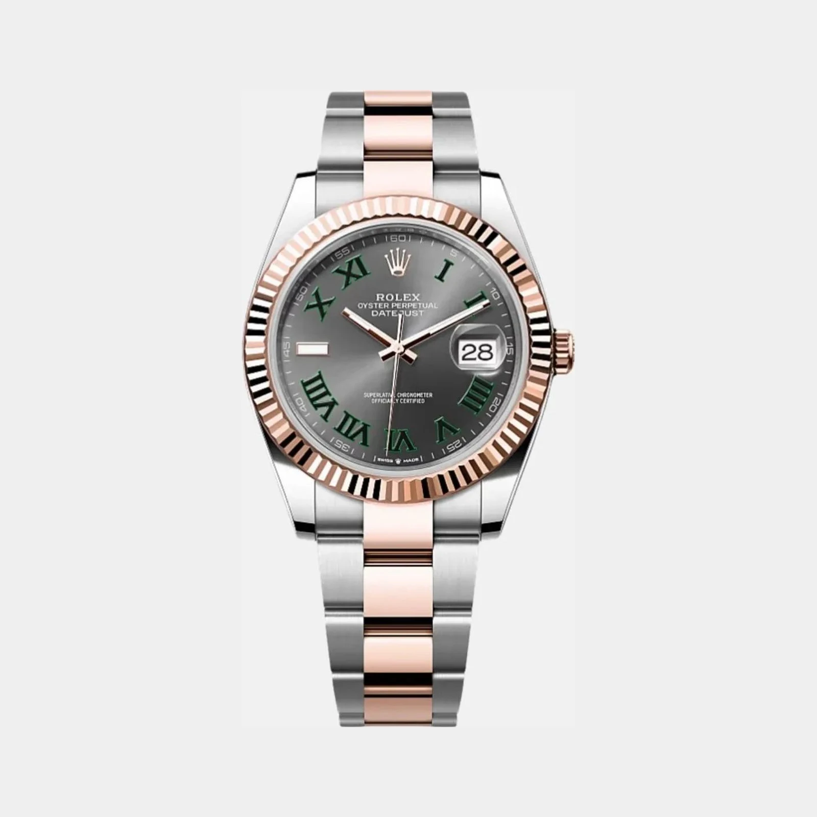 Rolex Datejust 41 126331 SLGRO Slate Green Roman Dial Everose Steel