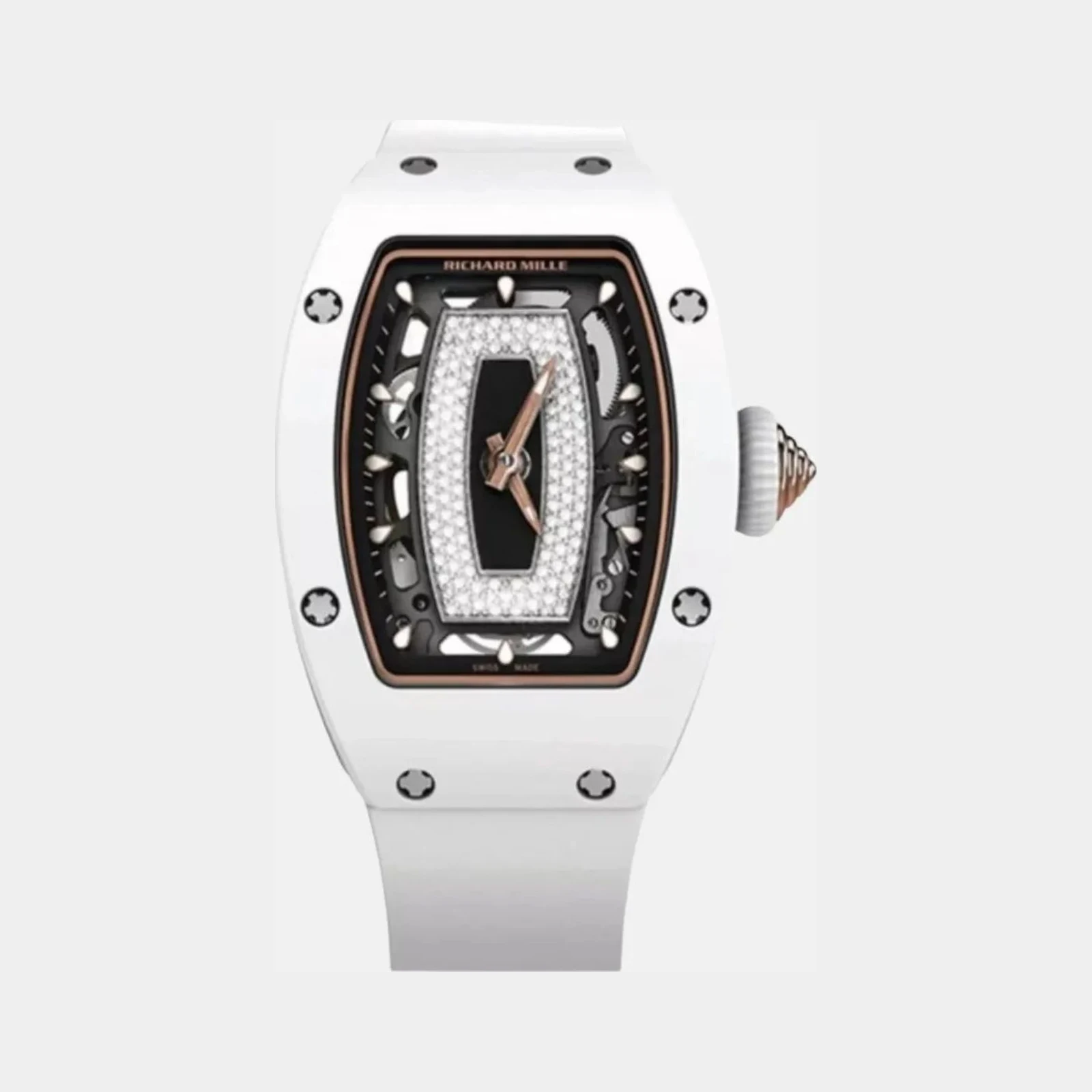 Richard Mille RM07-01 White Ceramic With White Rubber Strap