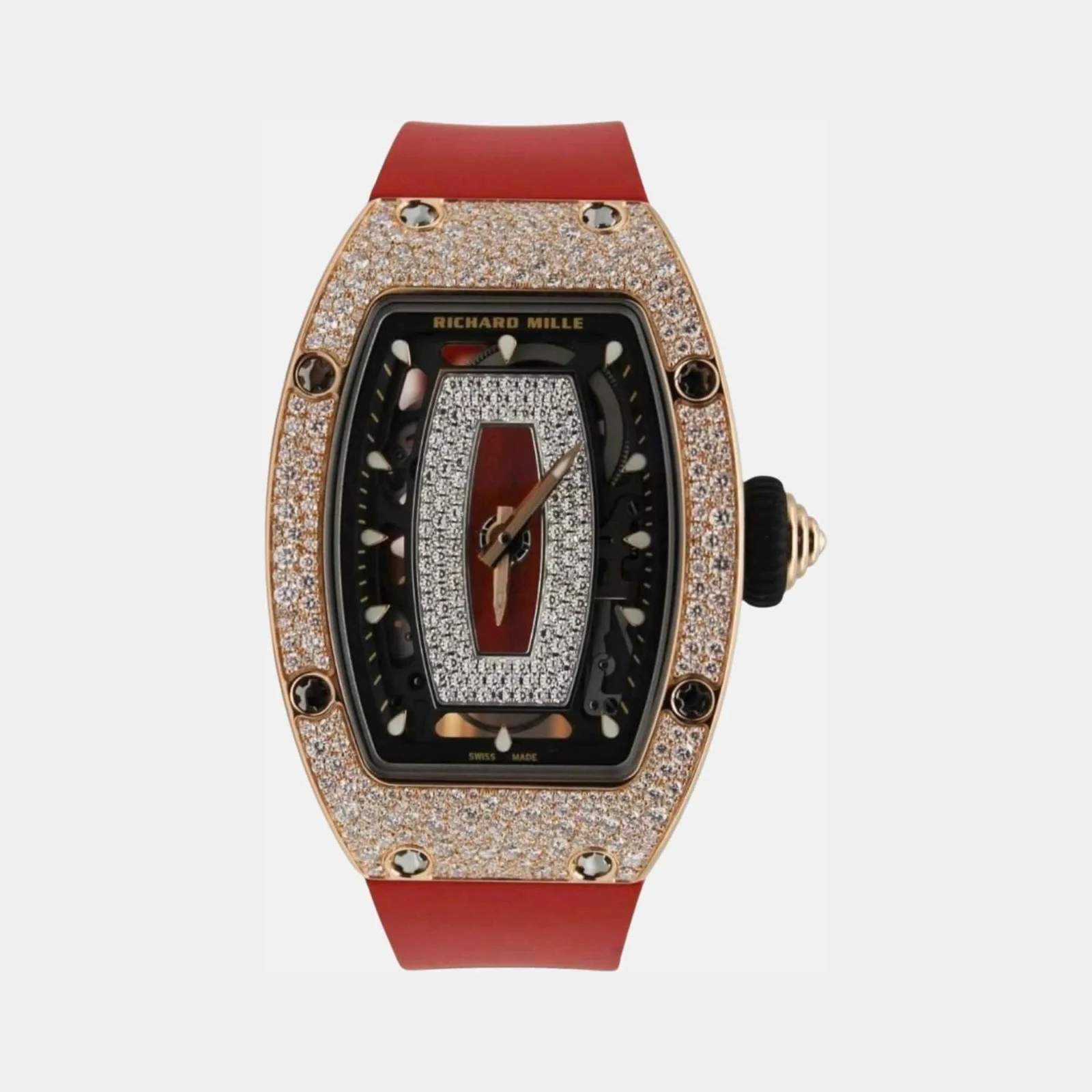 Richard Mille RM07-01 Rose Gold Snow Diamonds Red Lip
