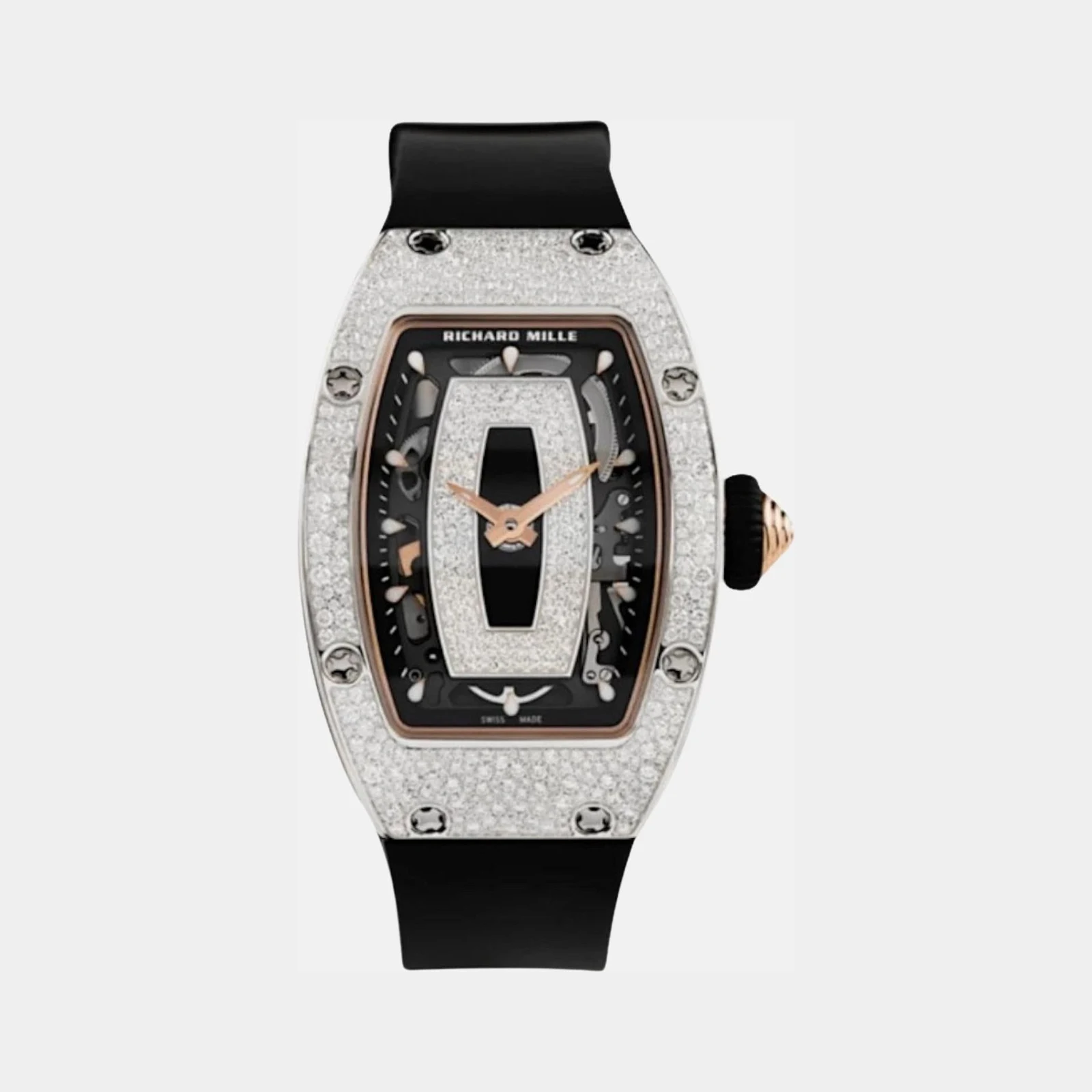 Richard Mille RM 07-01 Ladies White Gold Onyx Snow Diamond Set