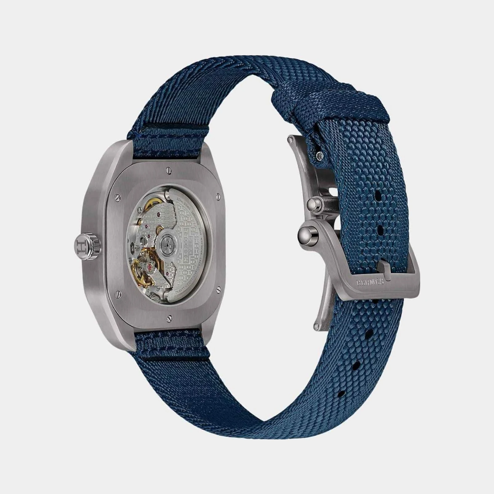 Hermès H08 Titanium Watch With Blue Webbing Strap