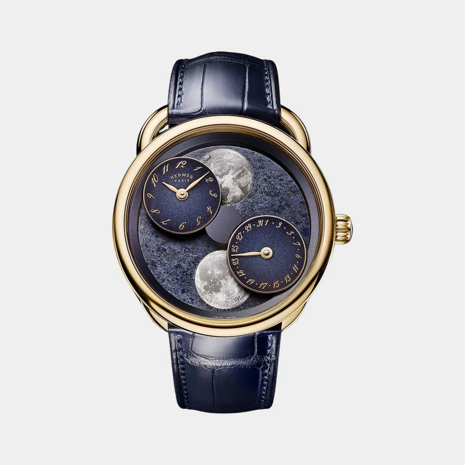 Hermès Arceau L'Heure De La Lune Yellow Gold 43 mm