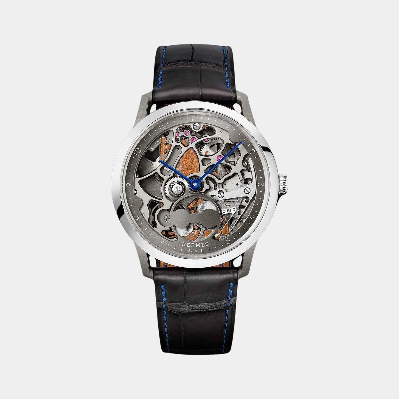 Hermès Slim d'Hermes Squelette Lune 39.5 mm Titanium-Platinum Watch