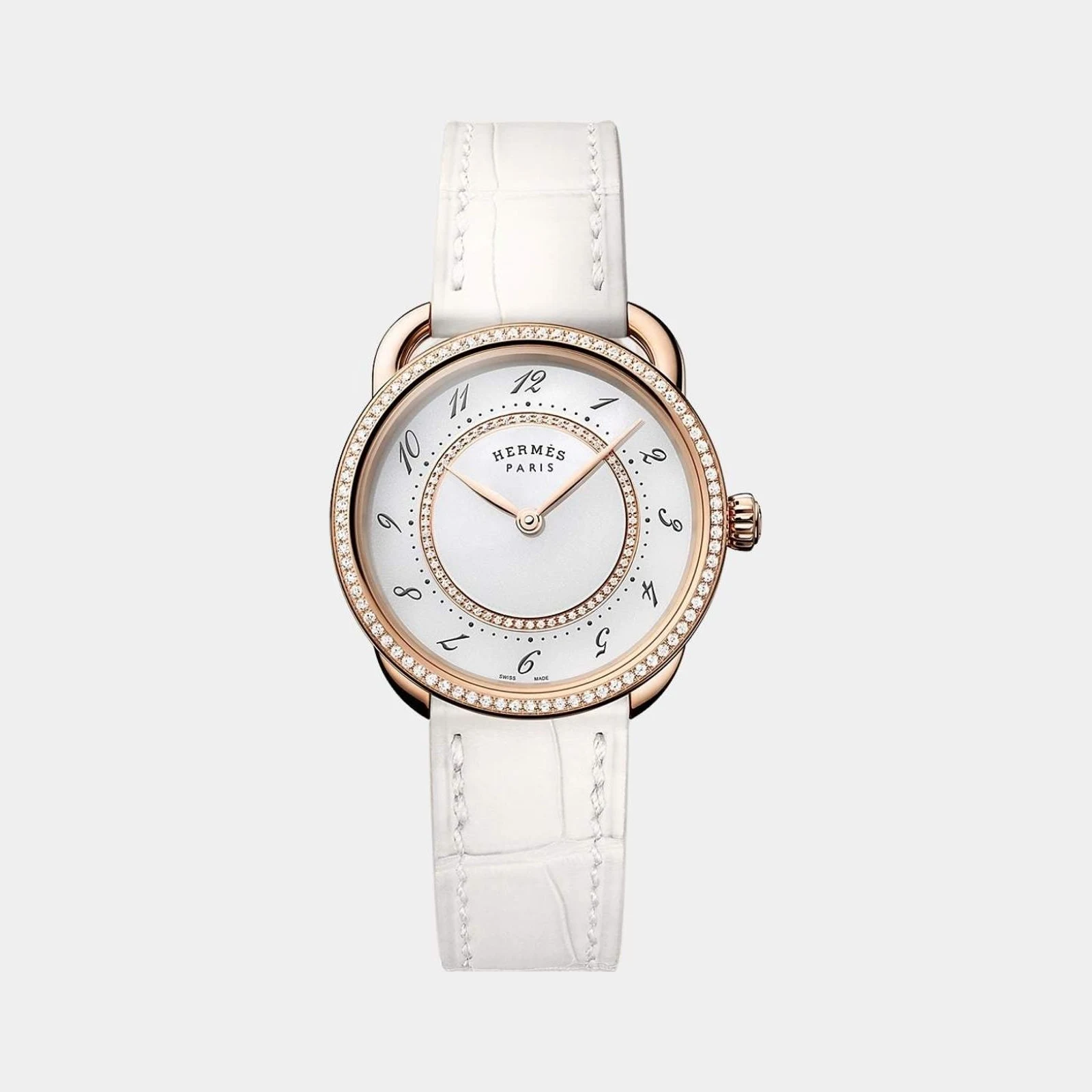 Hermès Arceau Rose Gold Set 30 mm Watch With Alligator Strap