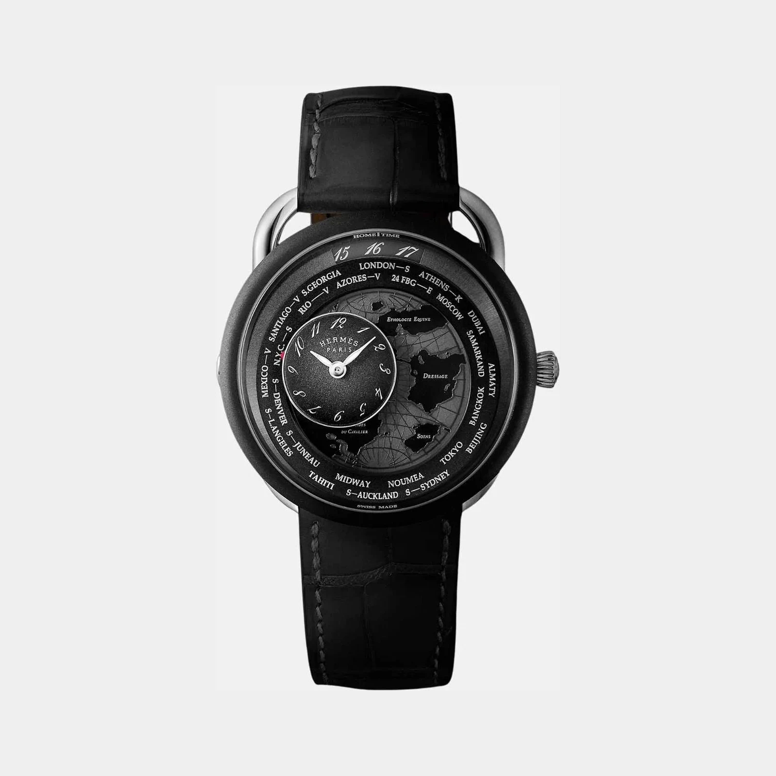 Hermès Arceau Le Temps Voyageur Watch 41mm Platinum
