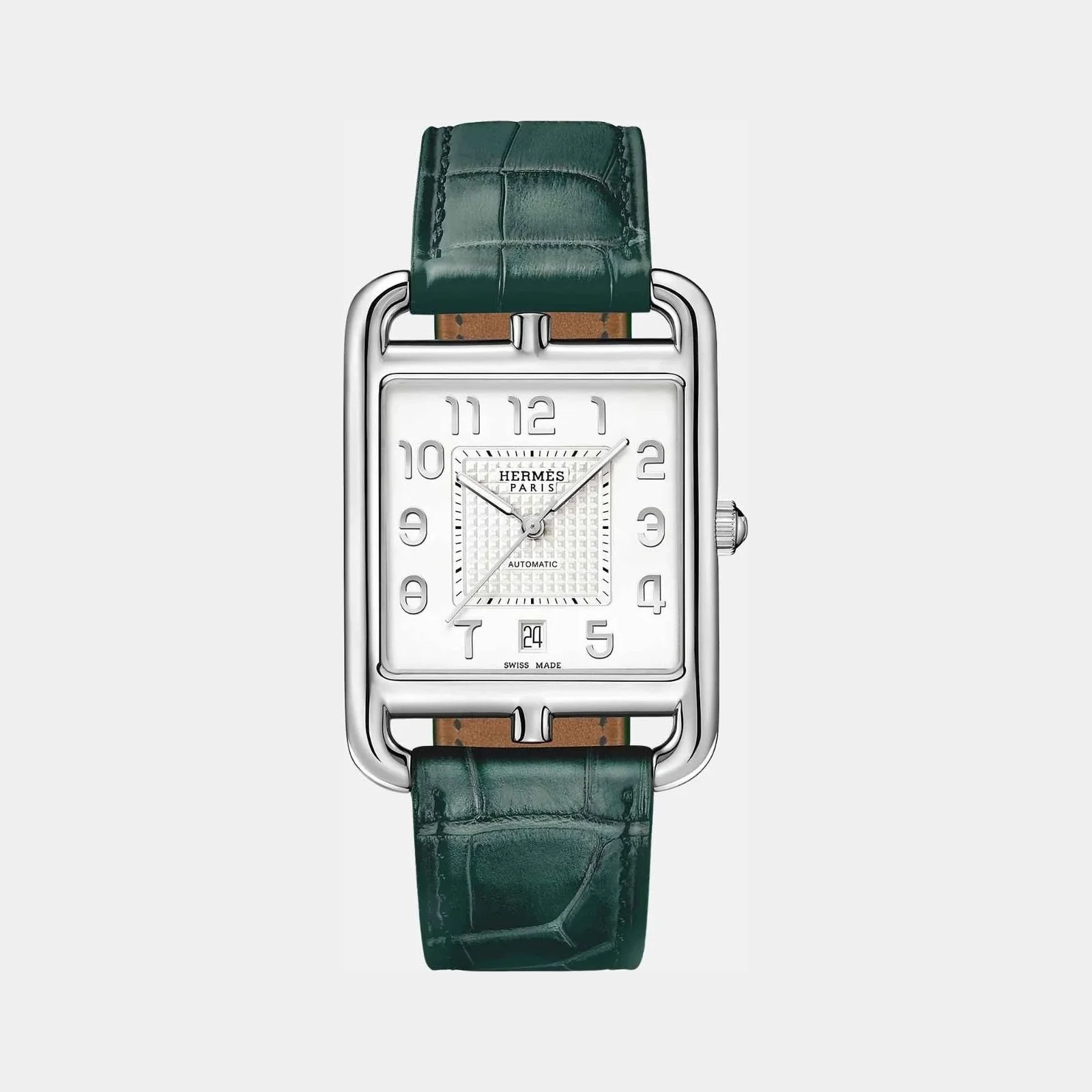 Hermès Cape Cod Watch 41mm Cypress Green Alligator Opaline Dial