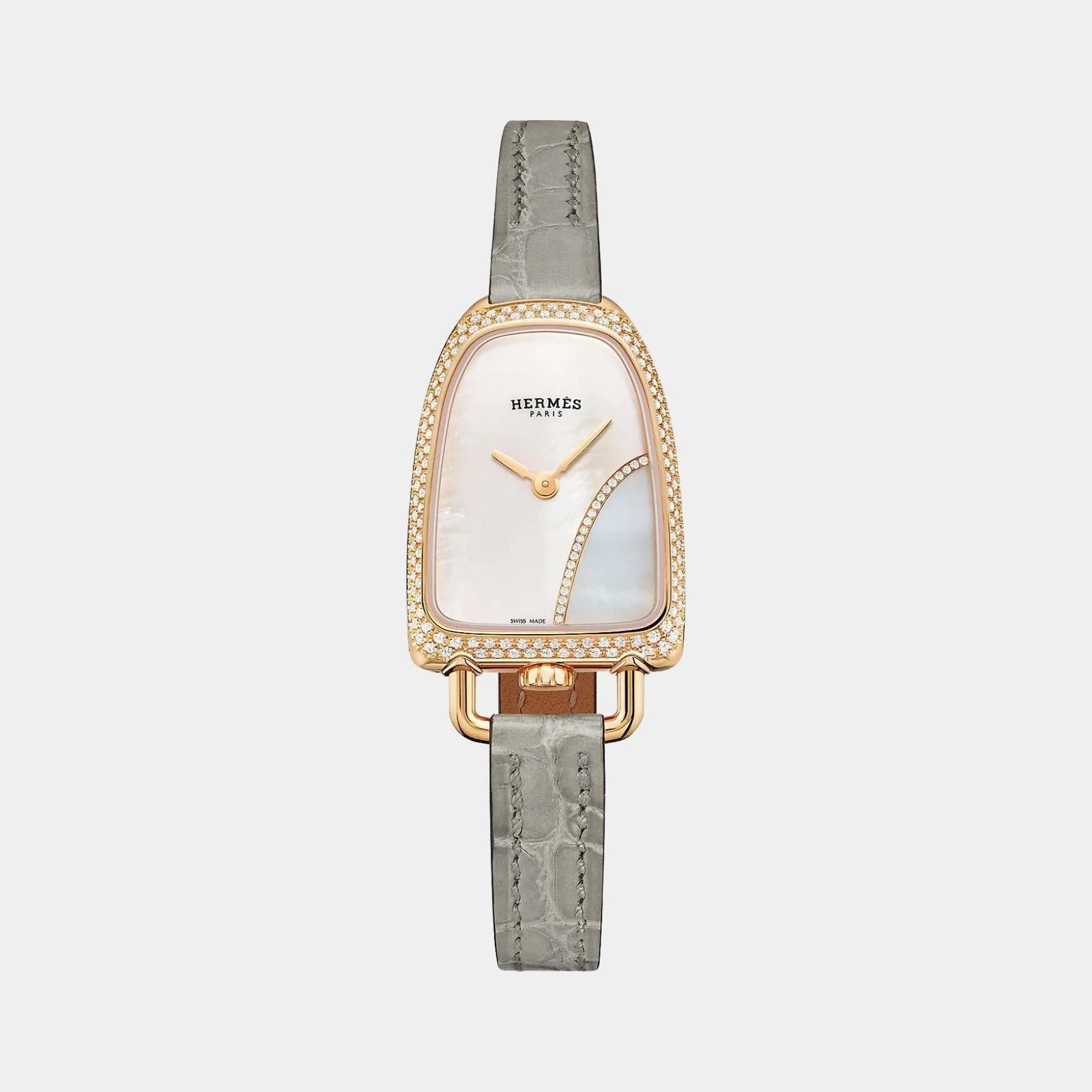 Hermès Galop d'Hermes 32 mm Set-In Rose Gold Watch