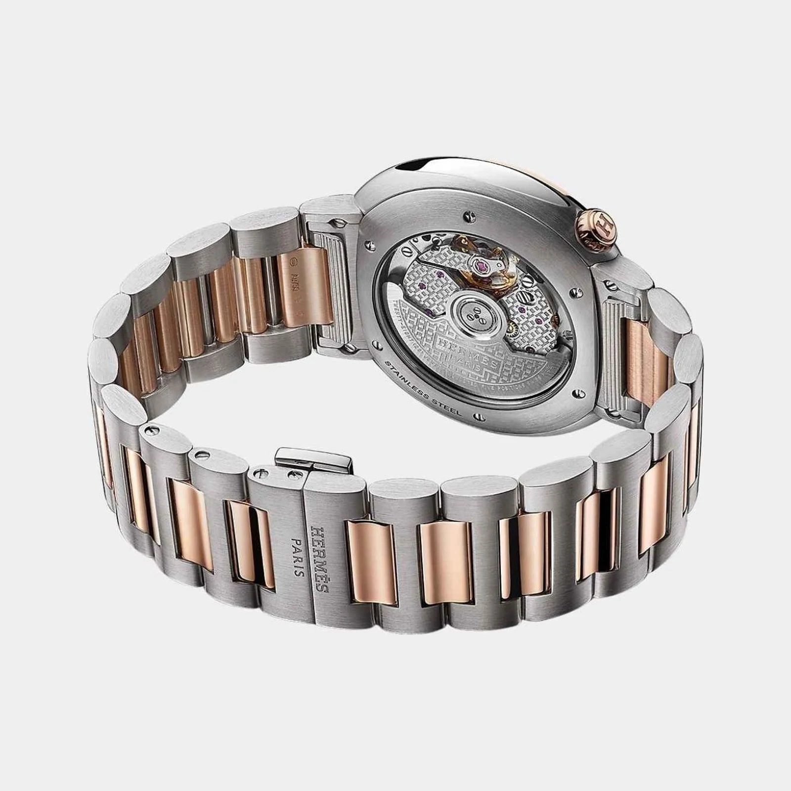 Hermès Cut 36 mm Watch With Steel-Rose Gold Bezel And Bracelet