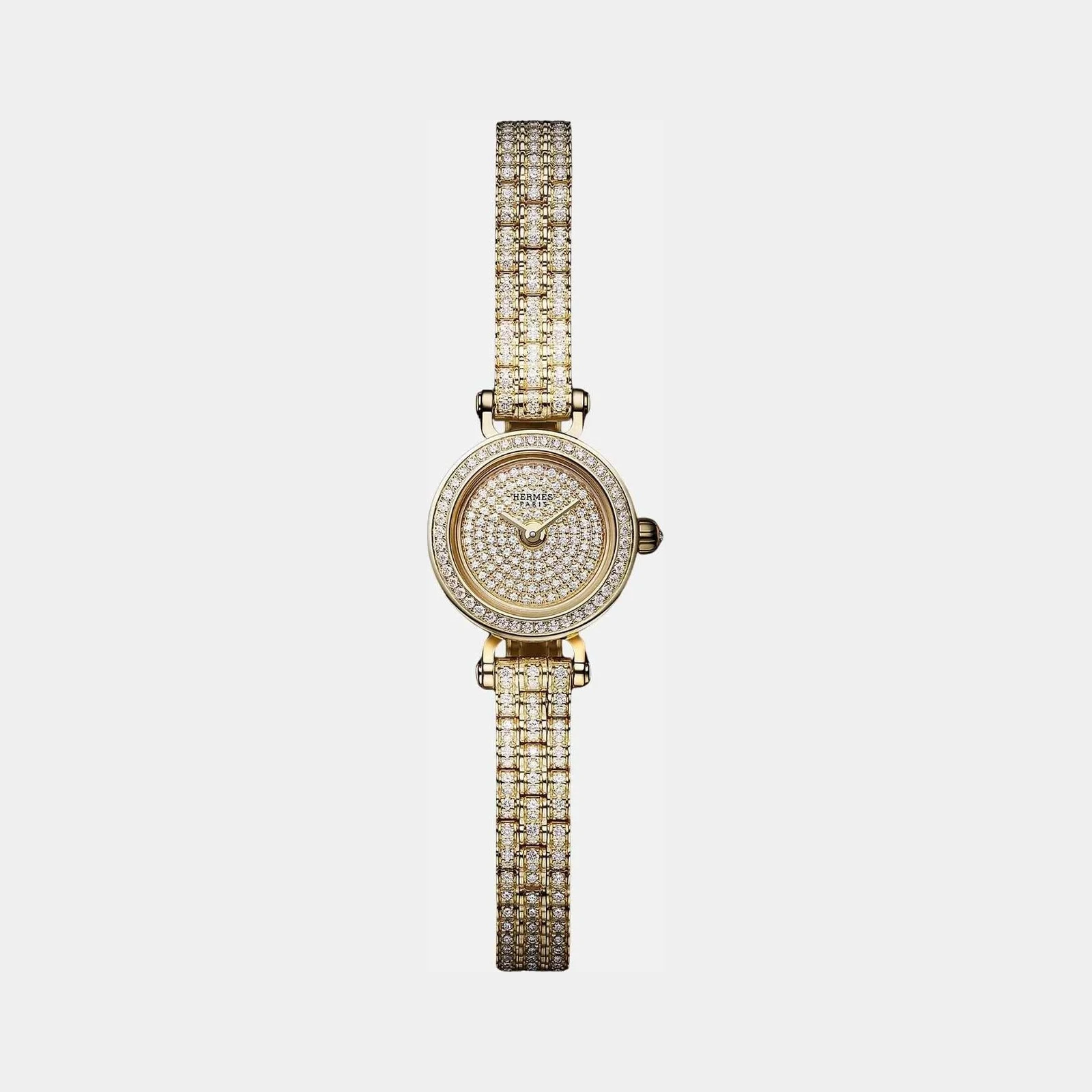 Hermès Faubourg Joaillerie Watch Mini 16mm Yellow Gold Diamond Bracelet