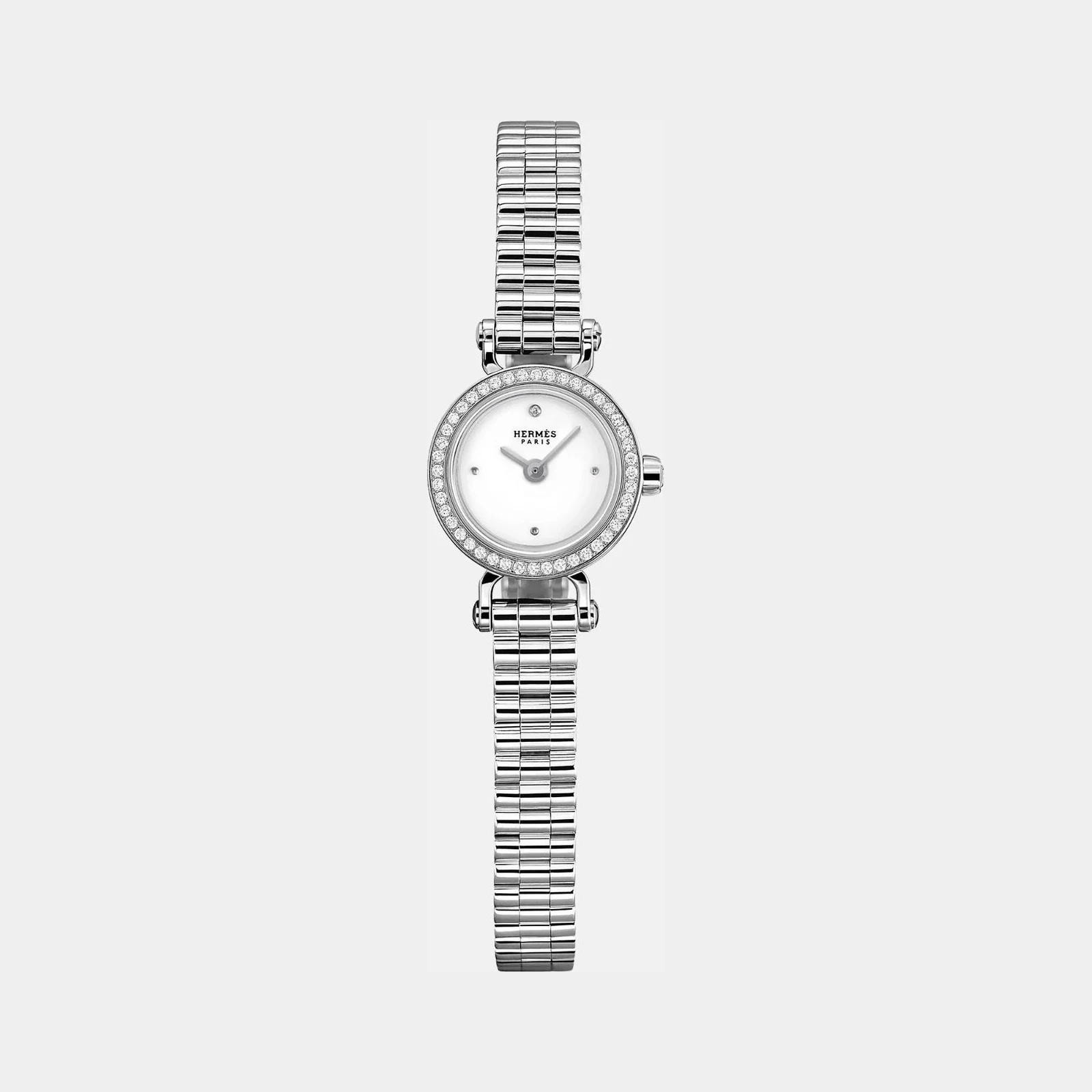 Hermès Faubourg Watch Mini 15mm White Gold Bracelet