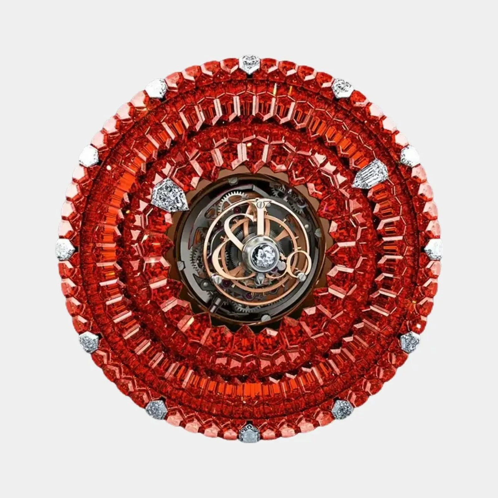 Jacob & Co The Mystery Tourbillon Full Orange Sapphires Rose Gold