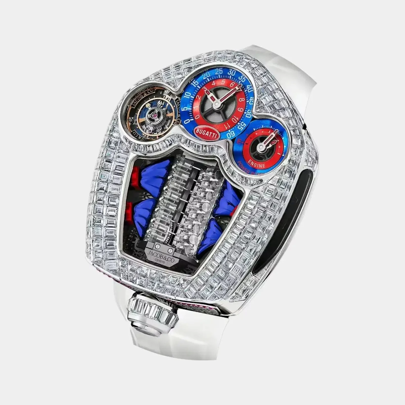 Jacob & Co Bugatti Tourbillon Baguette White Gold