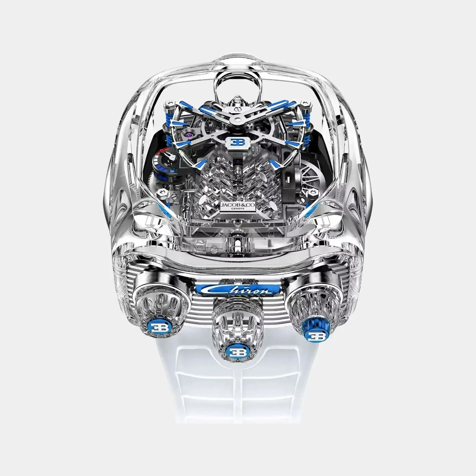 Jacob & Co Bugatti Chiron Tourbillon Sapphire Crystal Clear