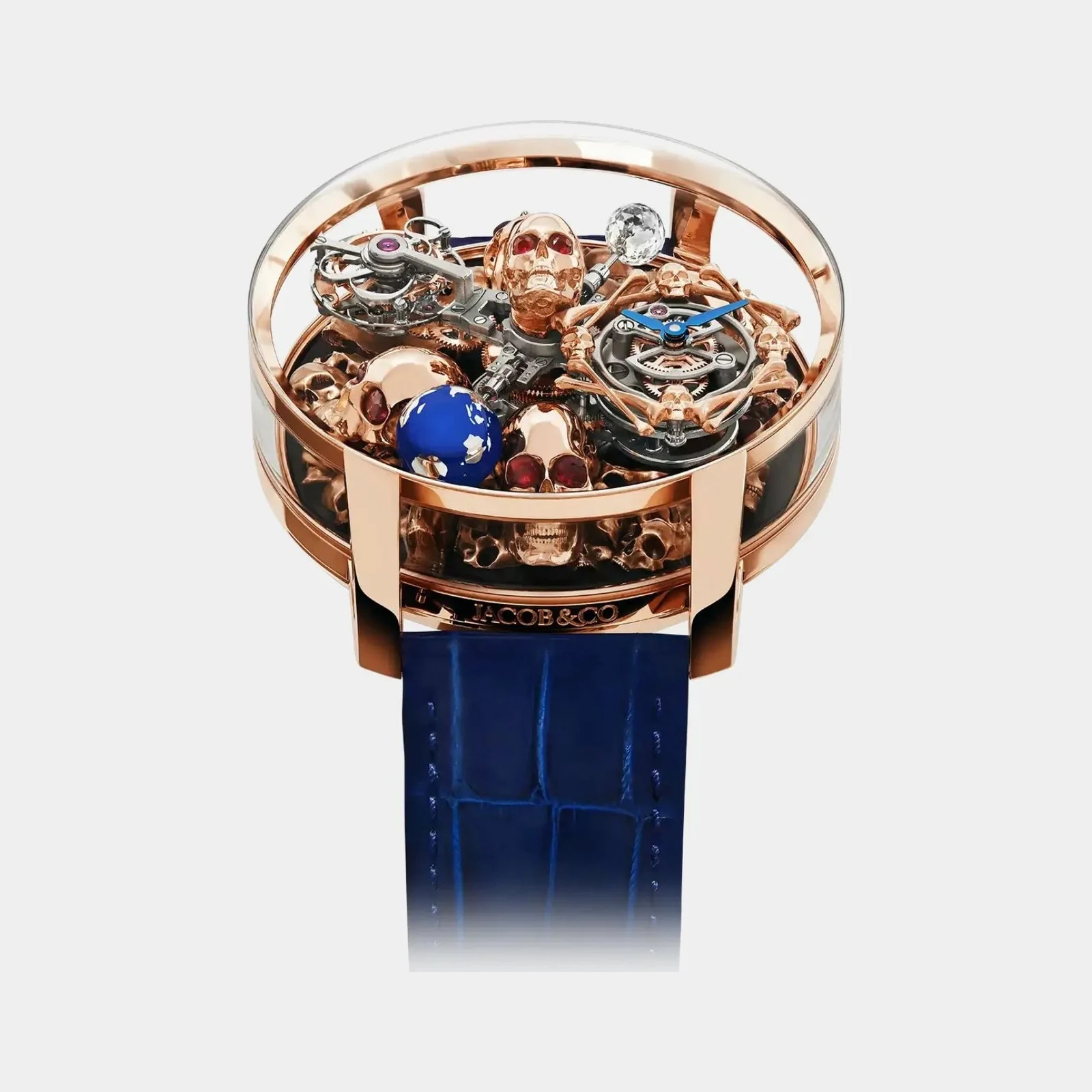 Jacob & Co Astronomia Art 4 Skulls Rose Gold Baguette