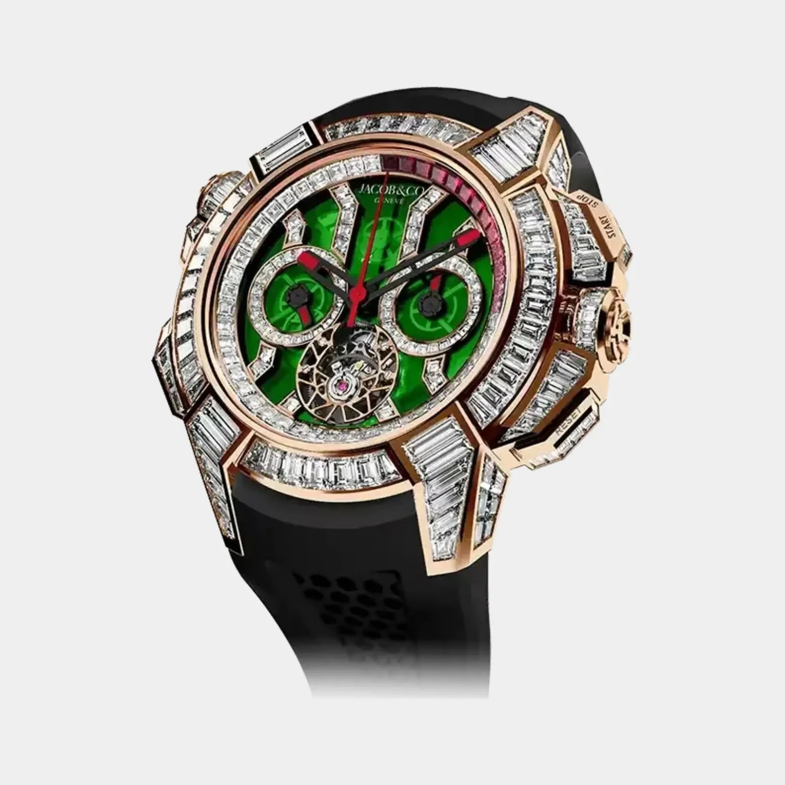 Jacob & Co Epic X Chrono Tourbillon Baguette Green Crystal