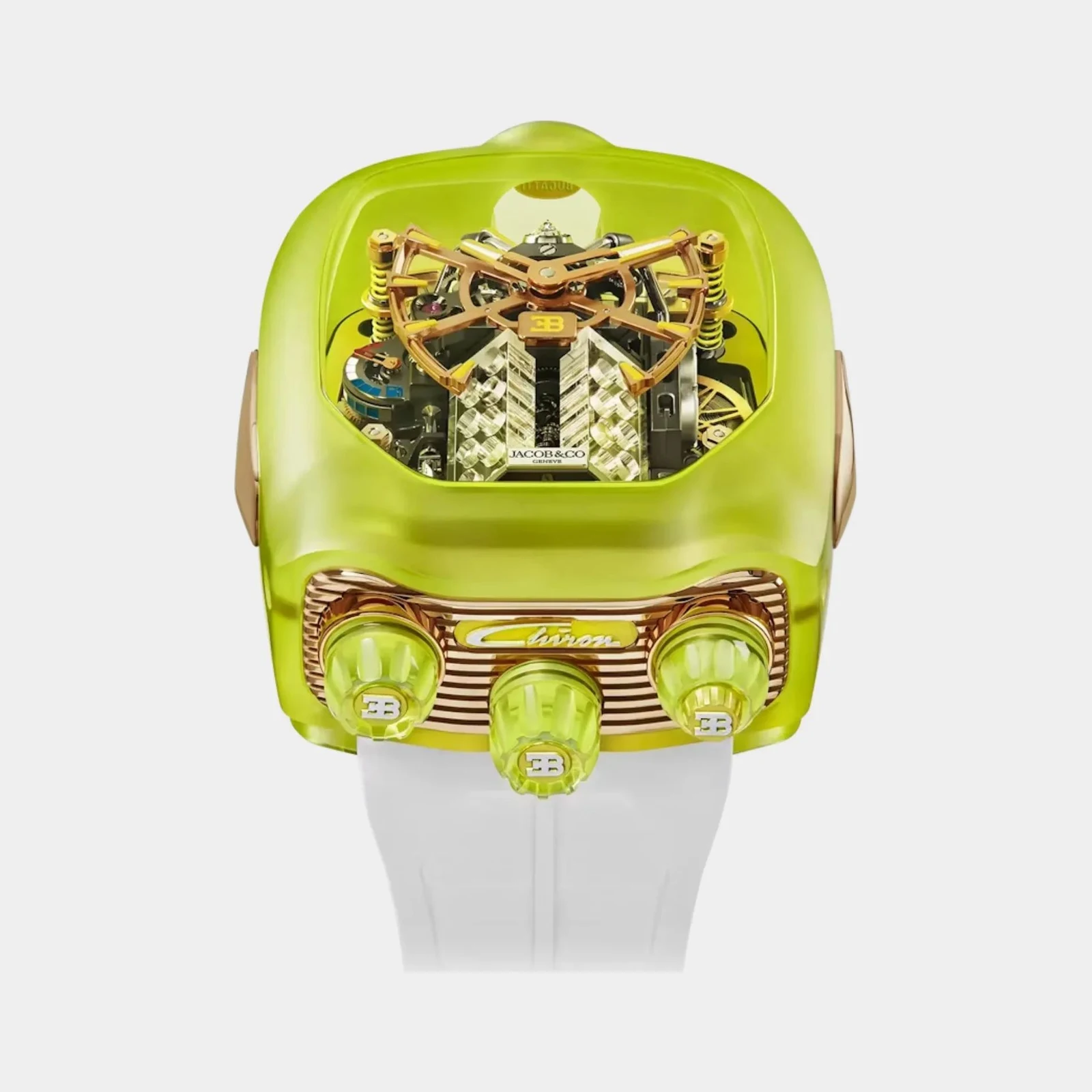 Jacob & Co Bugatti Chiron Tourbillon Yellow Matte Sapphire Crystal