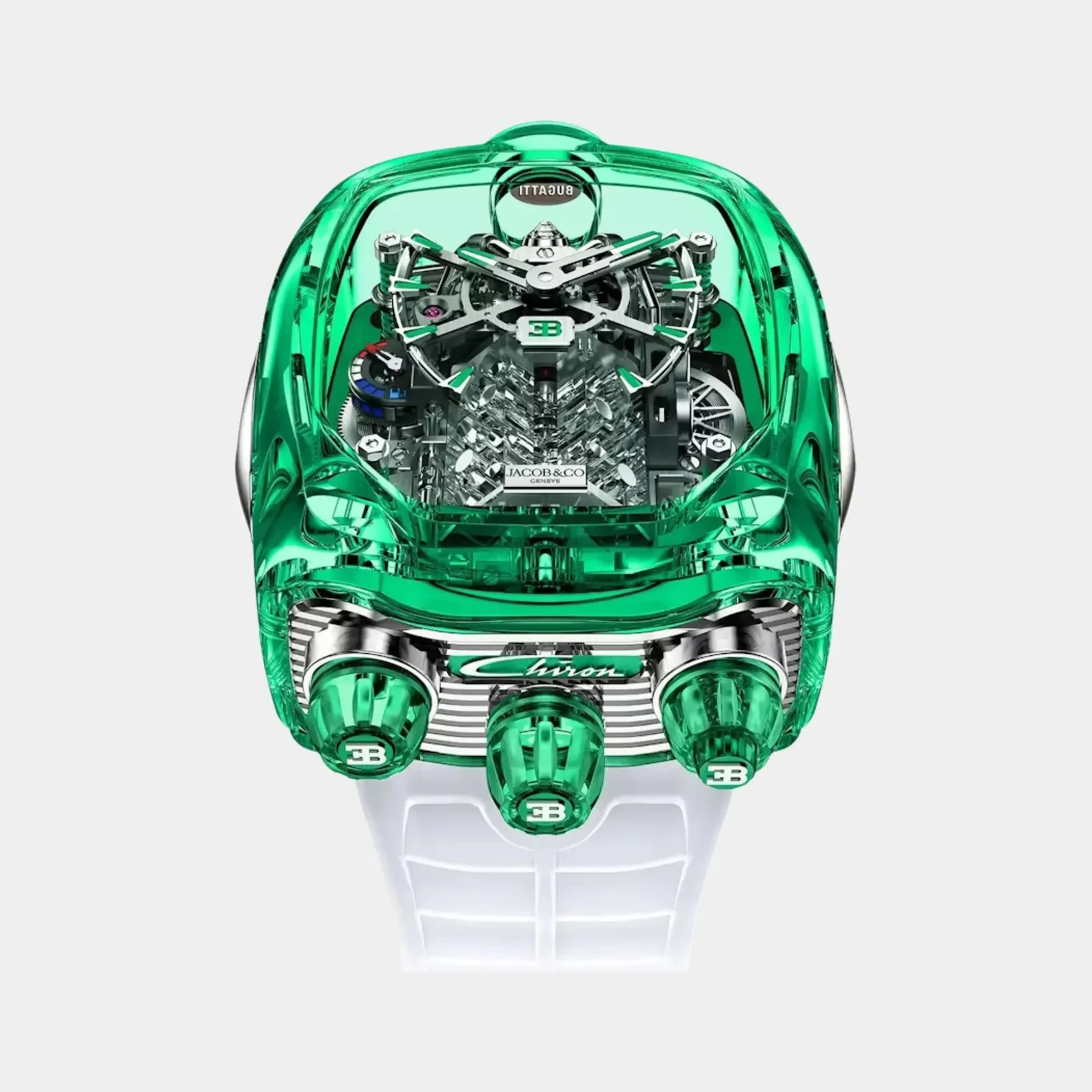 Jacob & Co Bugatti Chiron Tourbillon Green Sapphire Crystal