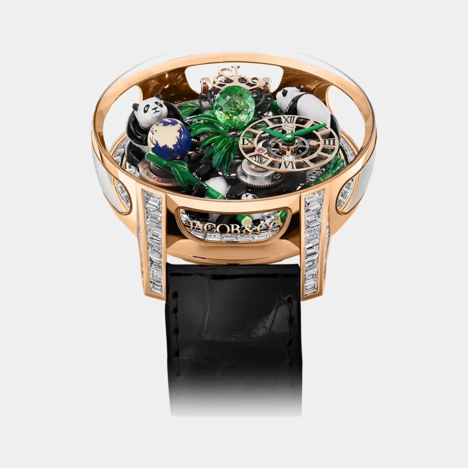 Jacob & Co Astronomia Art Static Panda Rose Gold Baguette