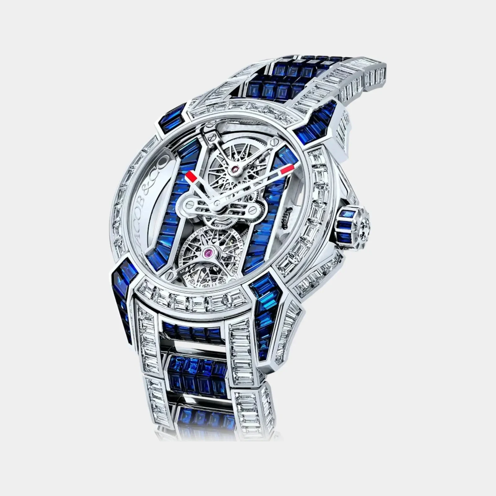 Jacob & Co Epic X Tourbillon Baguette Diamonds & Blue Sapphires