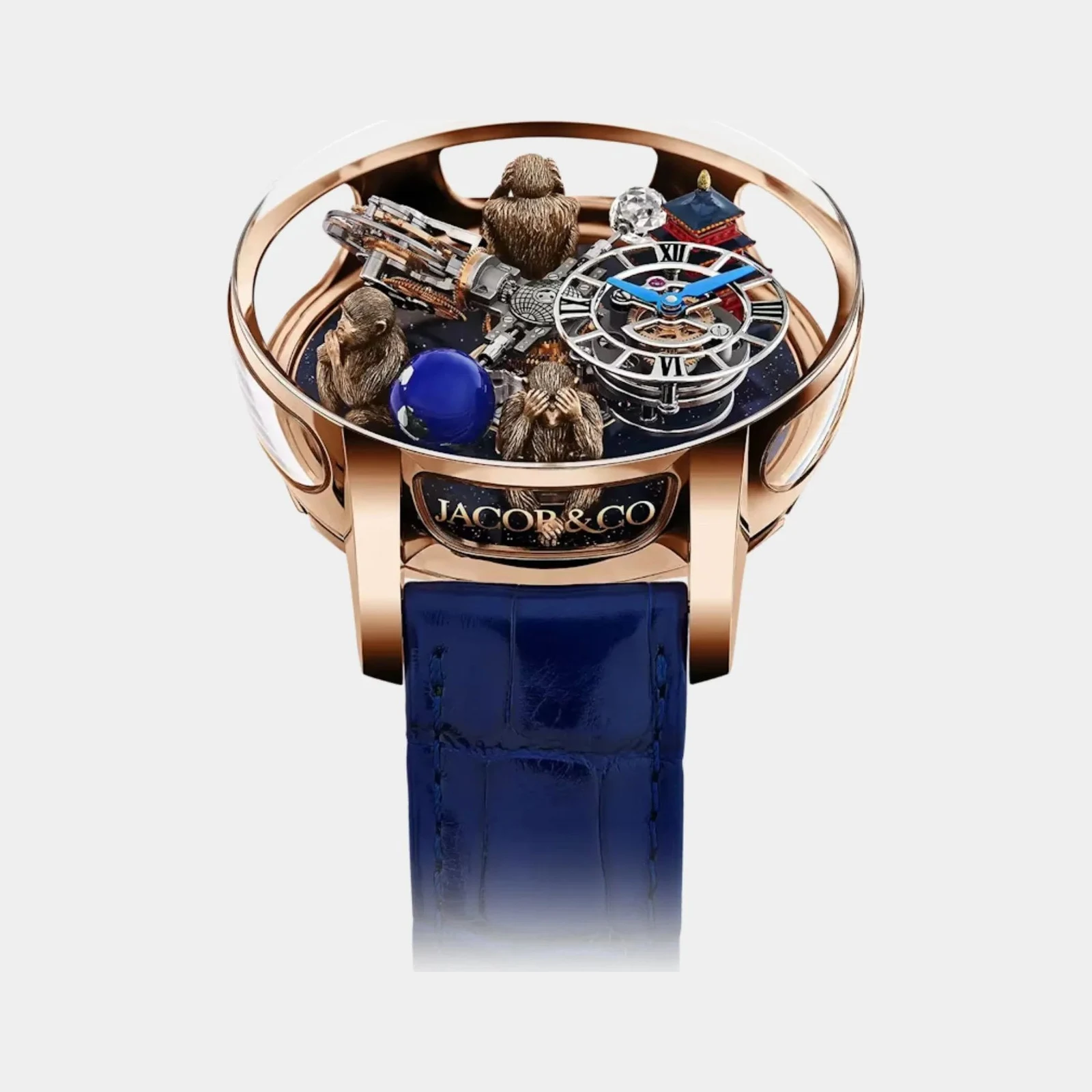 Jacob & Co Astronomia Art Three Wise Monkeys Temple Rose Gold