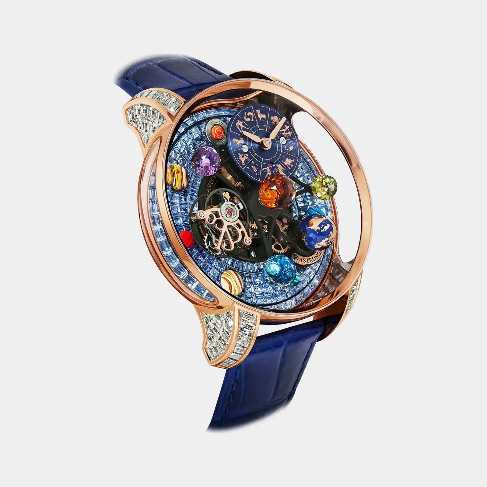 Jacob & Co Astronomia Solar Zodiac Icy Blue Sapphires Baguette