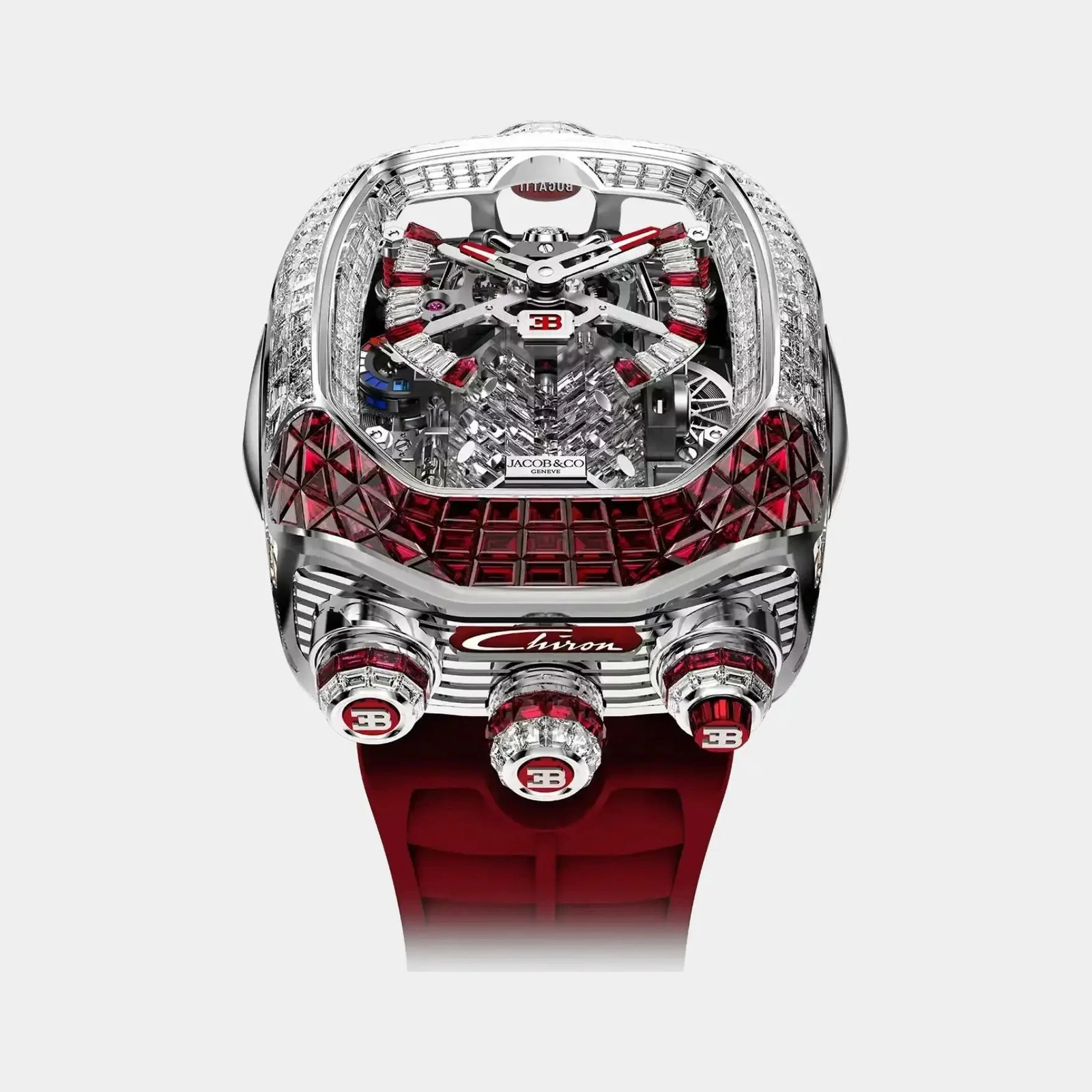 Jacob & Co Bugatti Chiron Tourbillon Baguette Diamonds & Rubies