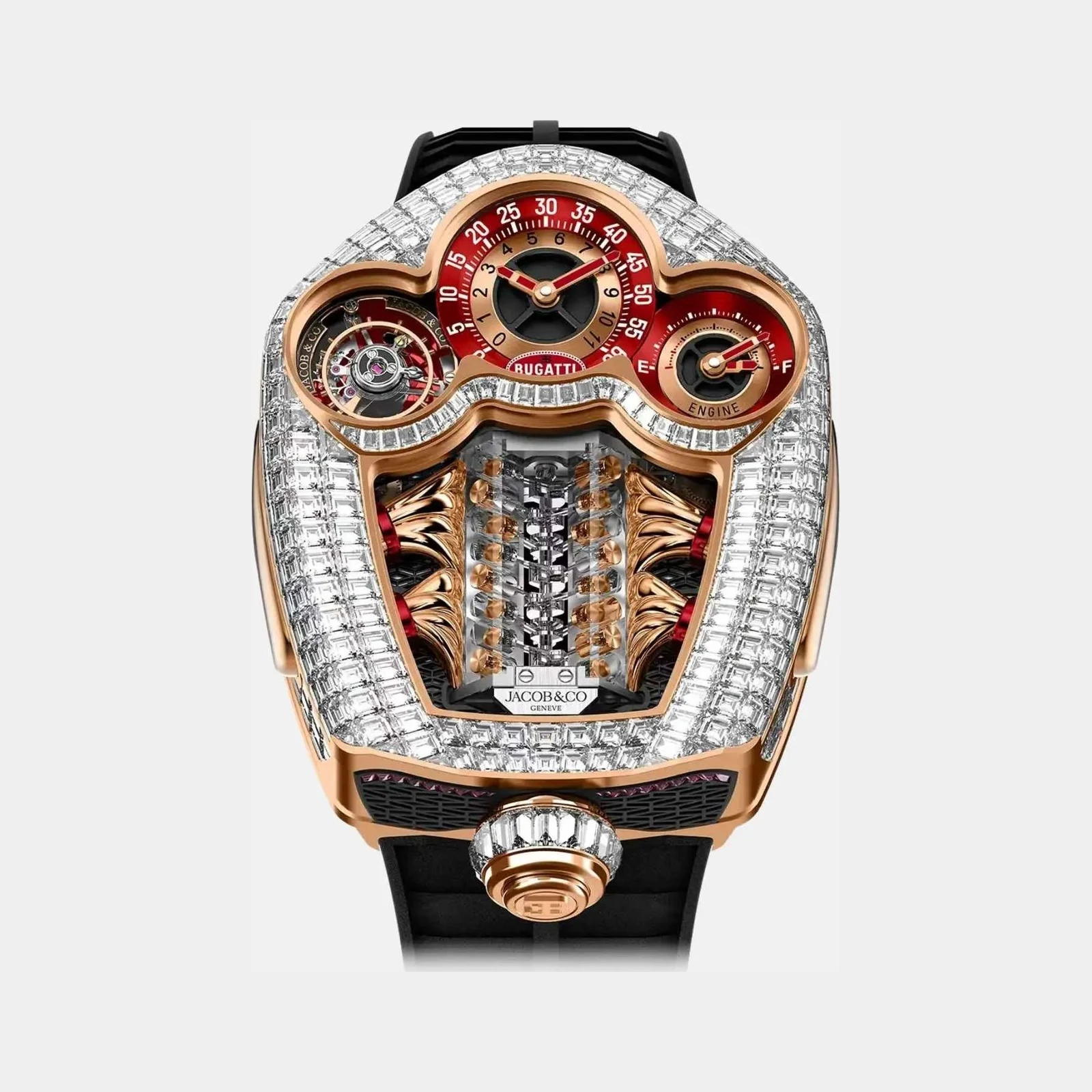 Jacob & Co Bugatti Tourbillon Baguette Rose Gold BU820.40.BD.AA.A