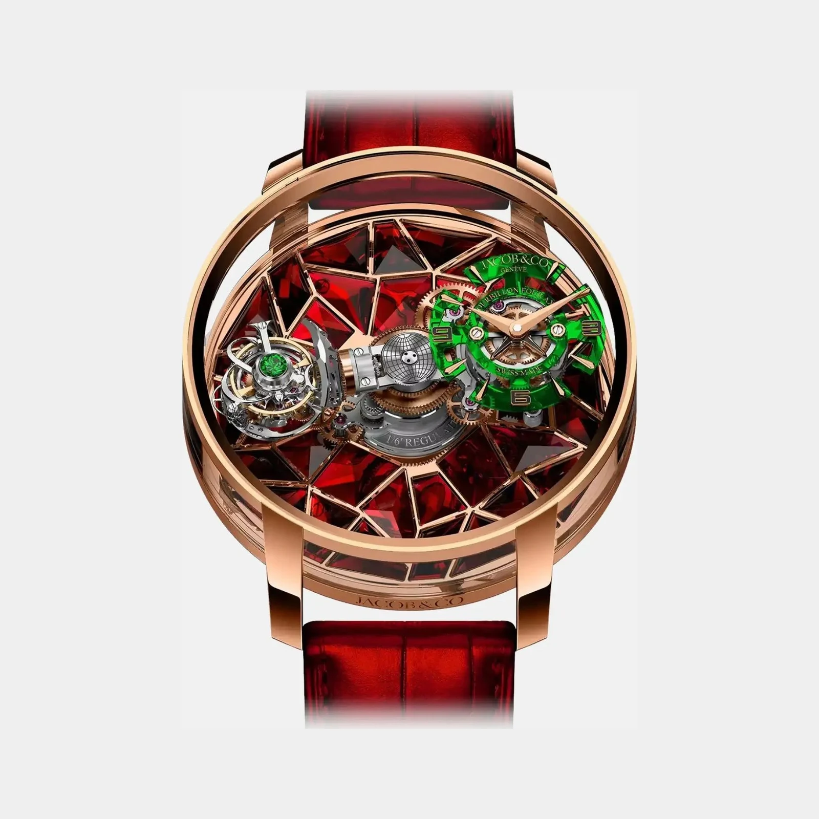 Jacob & Co Astronomia Four-Axis Tourbillon Rose Gold Red AT180.40.AB.AD.A