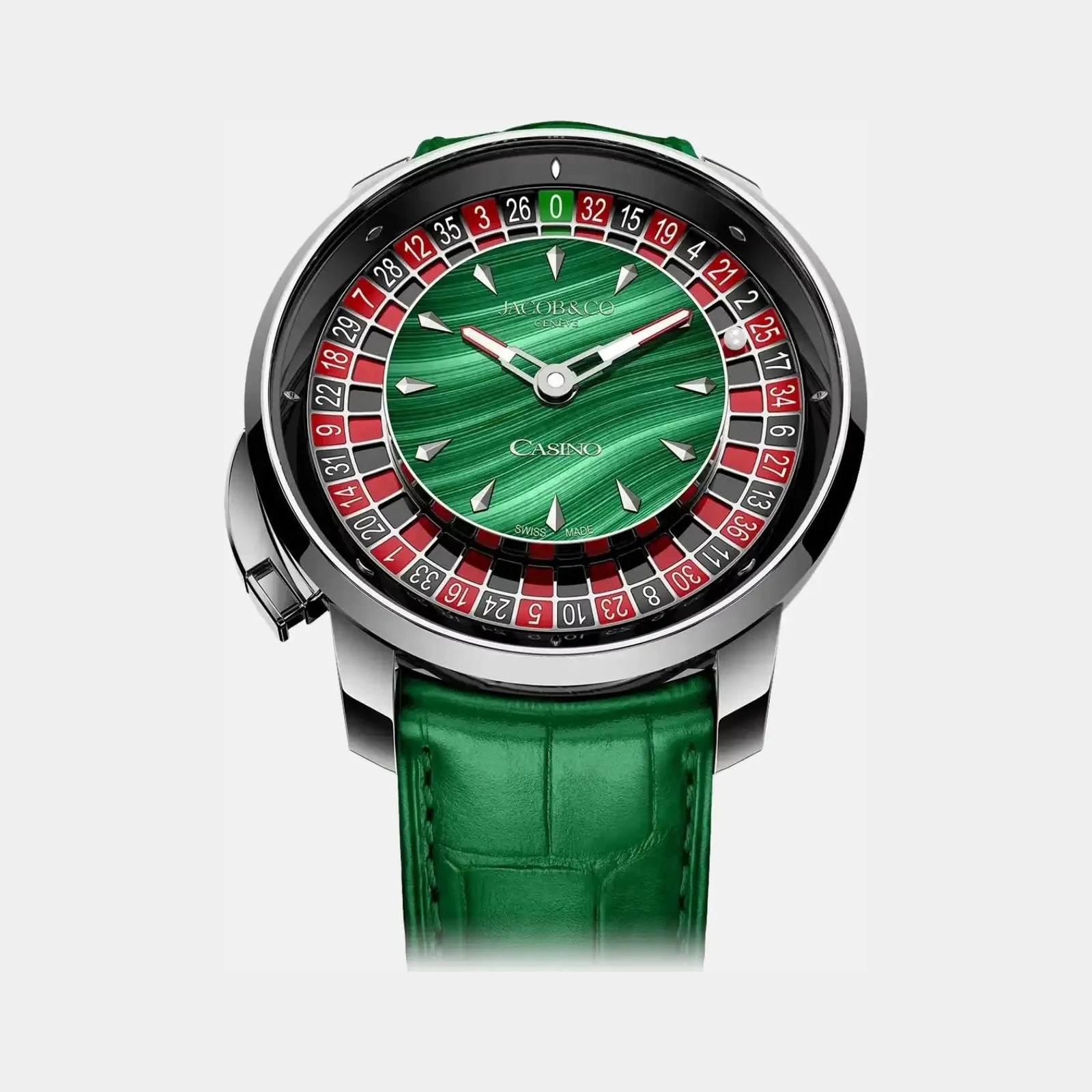 Jacob & Co Casino Tourbillon White Gold Malachite Dial CA100.30.AA.AC.A