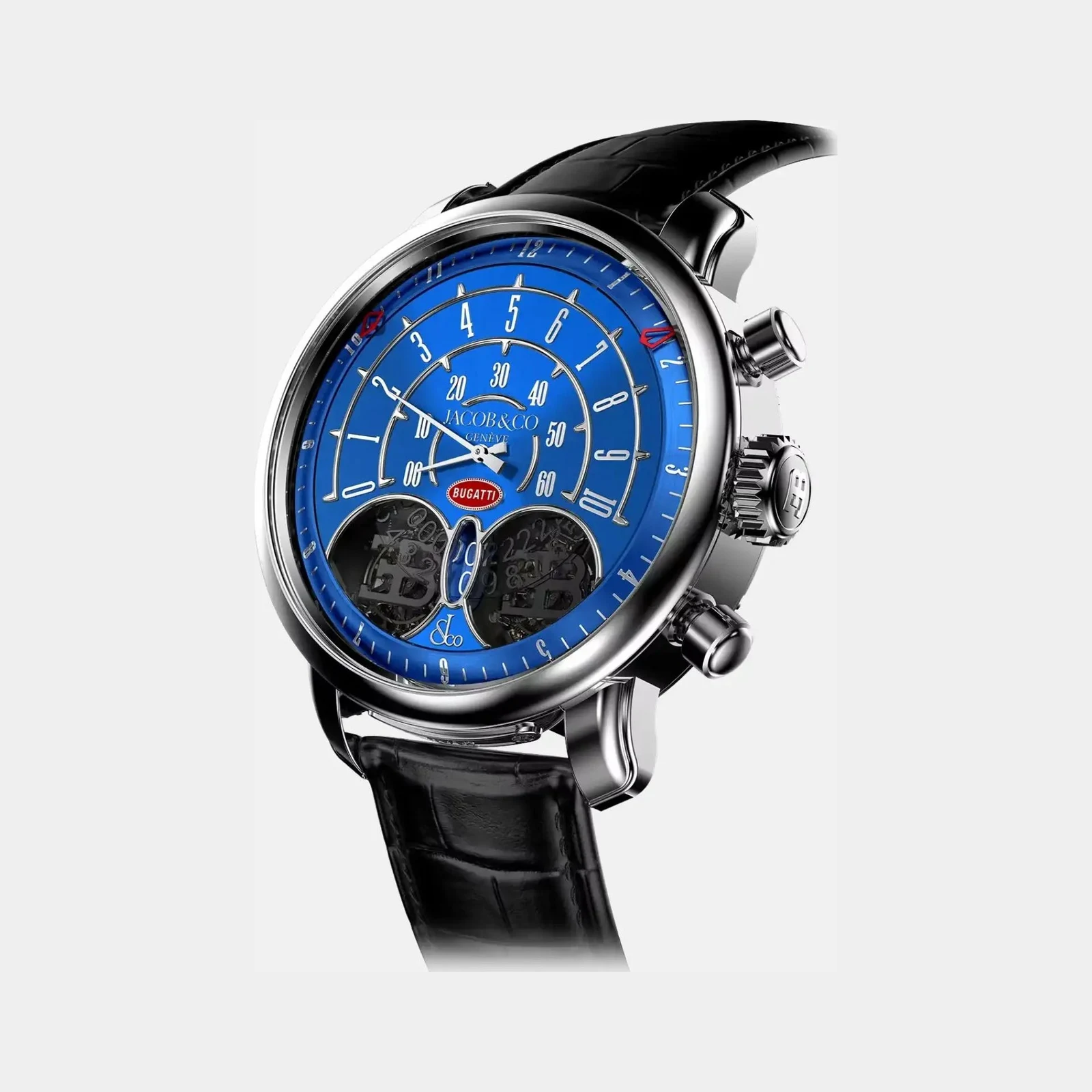Jacob & Co Jean Bugatti White Gold Blue Dial BU100.30.AA.AA.B