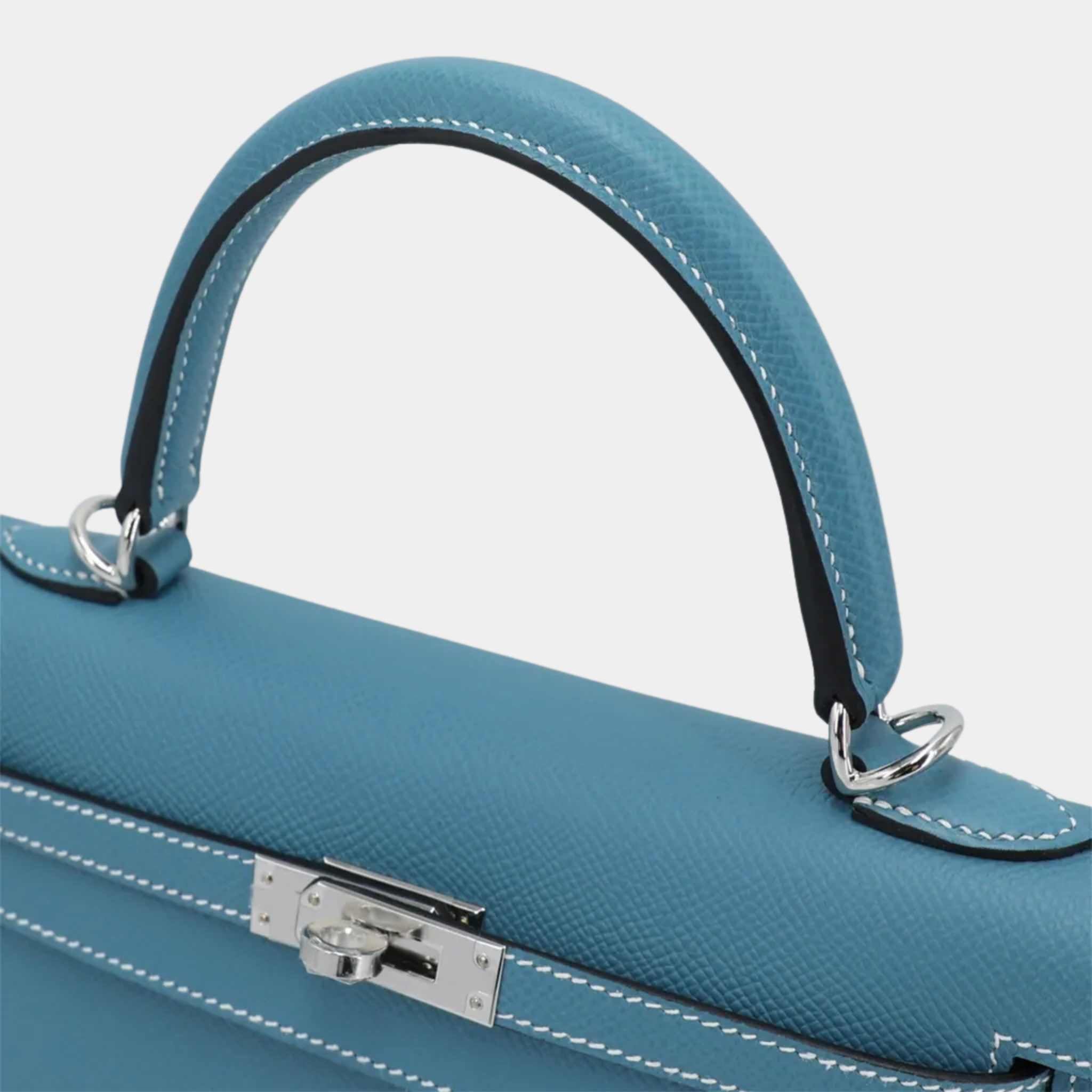 Hermès Kelly 25 Epsom Bleu Jeans PHW
