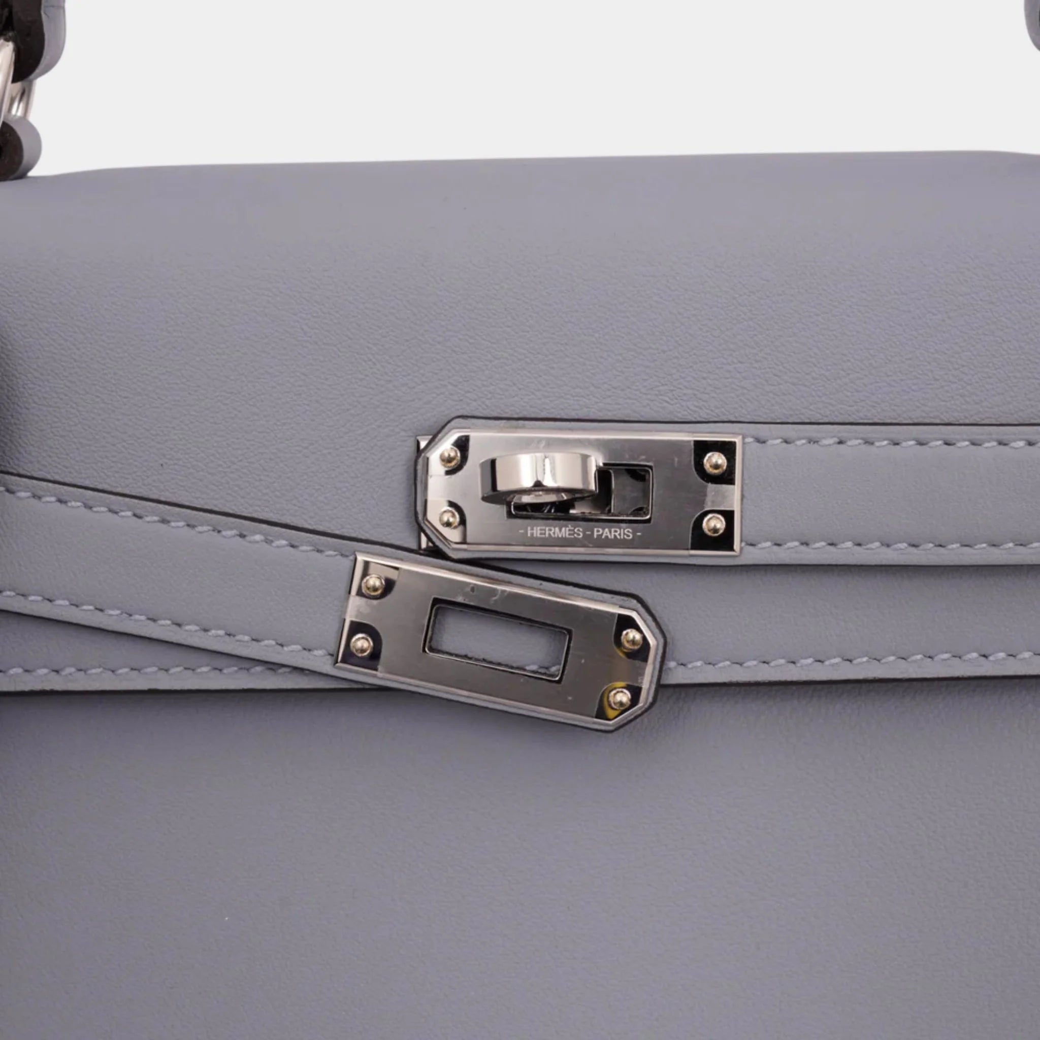 Hermès Kelly 25 Swift Bleu Lin PHW